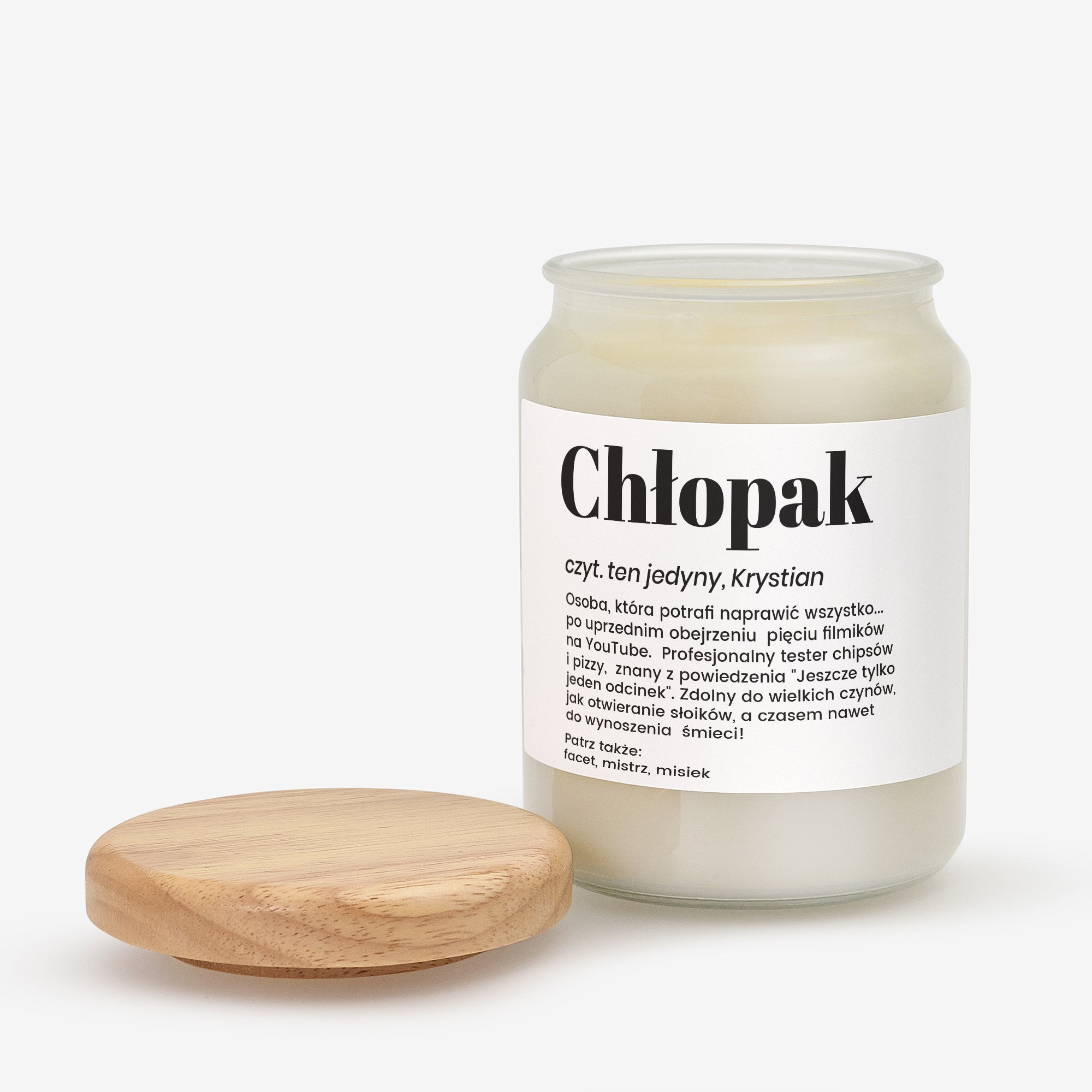 Świeca personalizowana sojowa dla chłopaka - definicja
