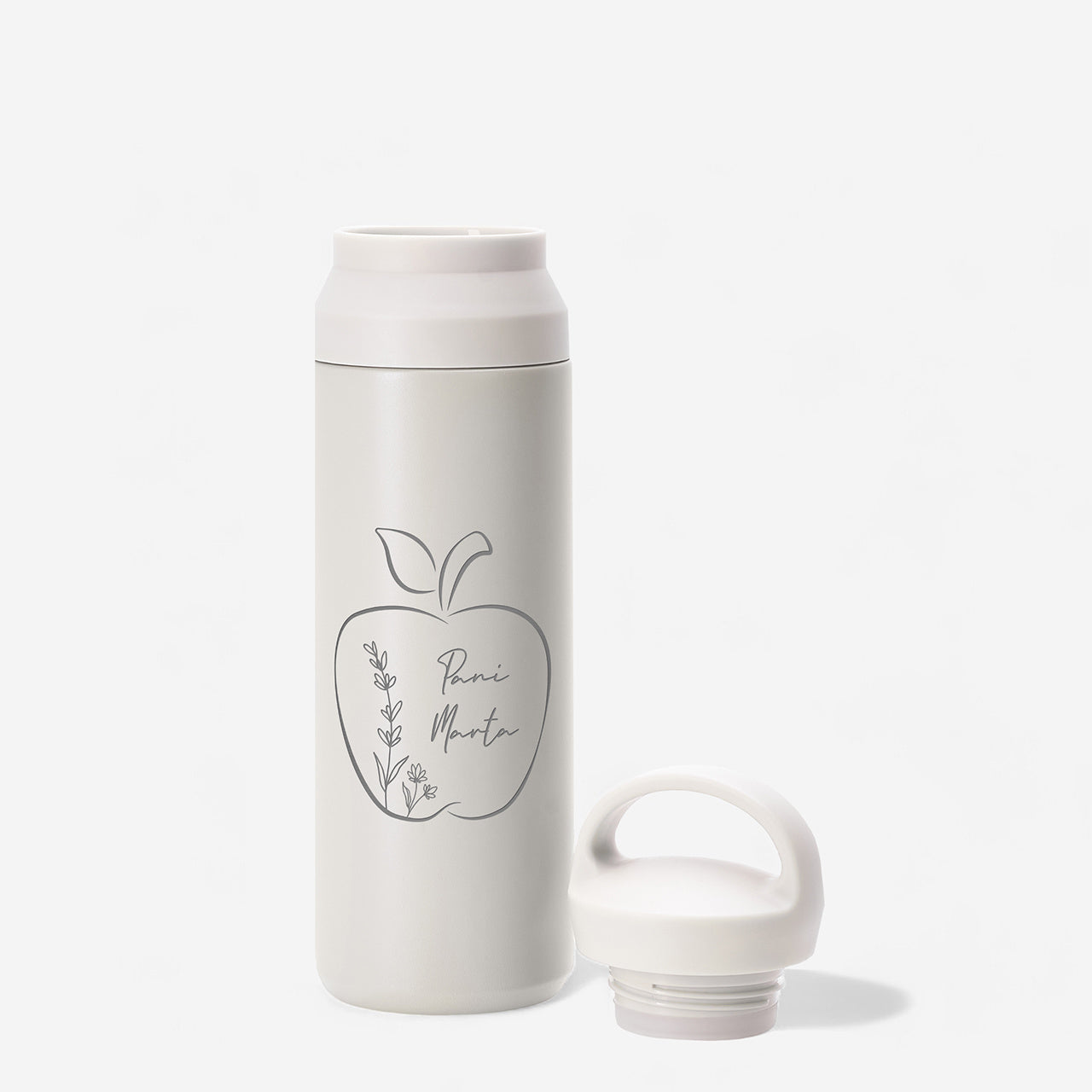 Grawerowany termos kremowy - prezent dla przedszkolanki od dzieci prezent na zakończenie prezent dla nauczycielki