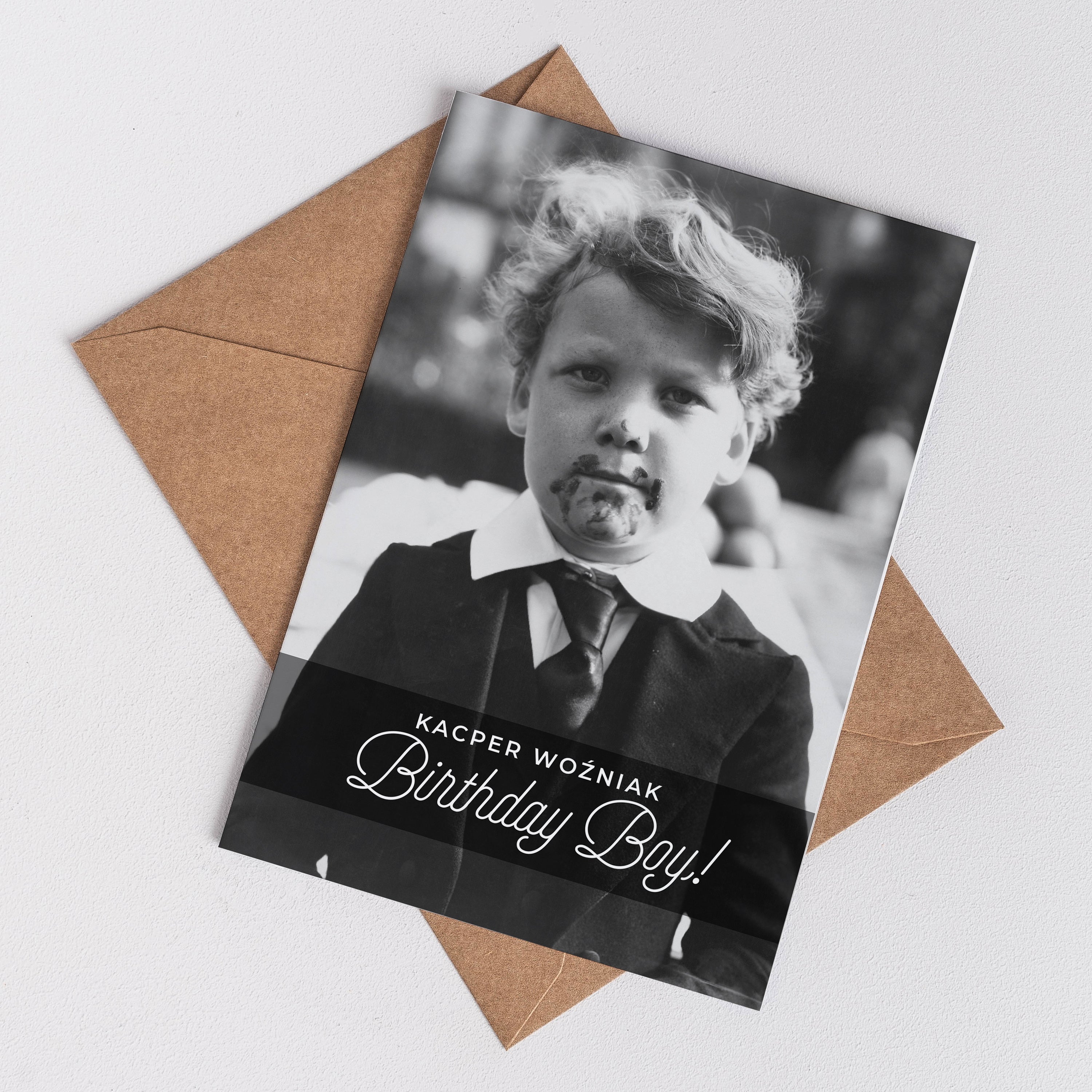 Personalizowana kartka ze zdjęciem na urodziny kartka personalizowana prezent na 10 urodziny kartka na prezent