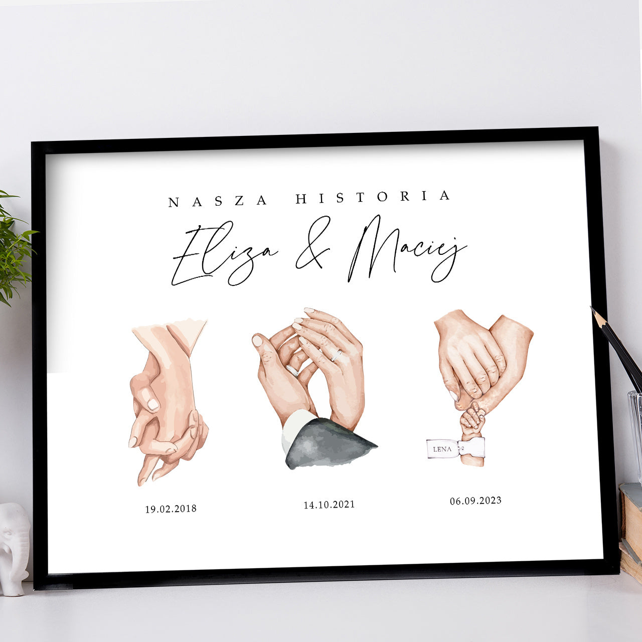 Romantyczny plakat dla nowożeńców
