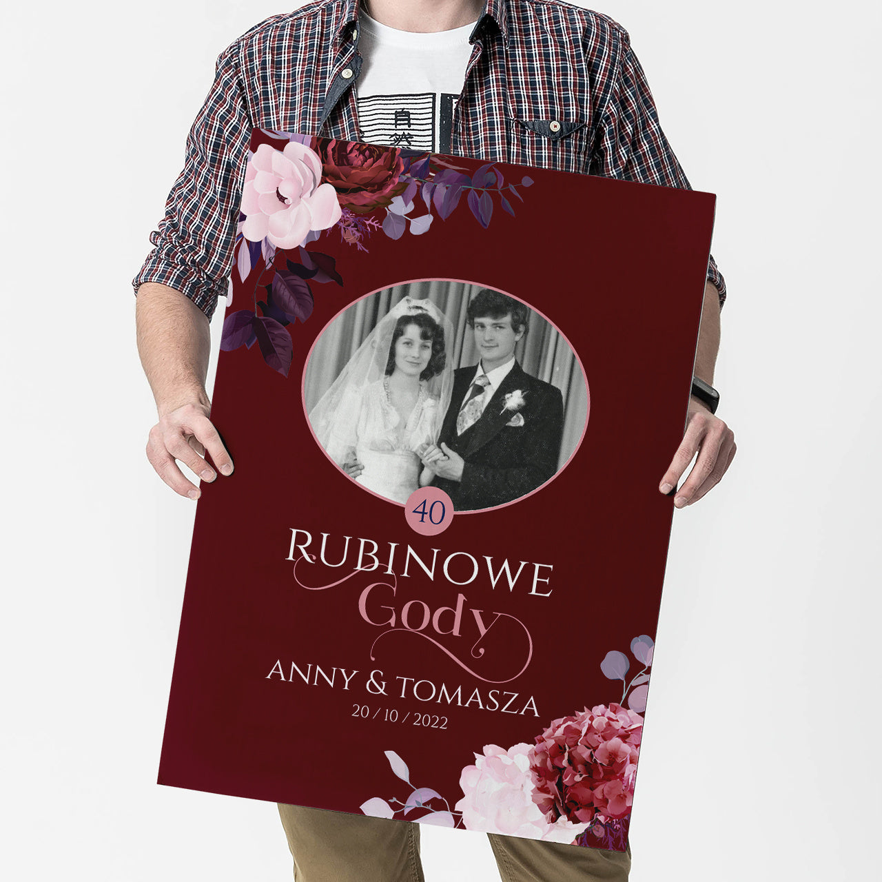 Personalizowana kartka XXL - prezent na 40 rocznicę ślubu