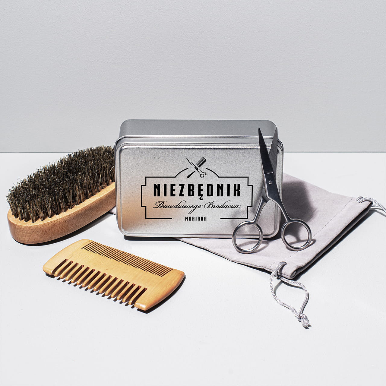 Zestaw do pielęgnacji brody na prezent - Niezbędnik Brodacza prezent dla mężczyzny akcesoria do brody