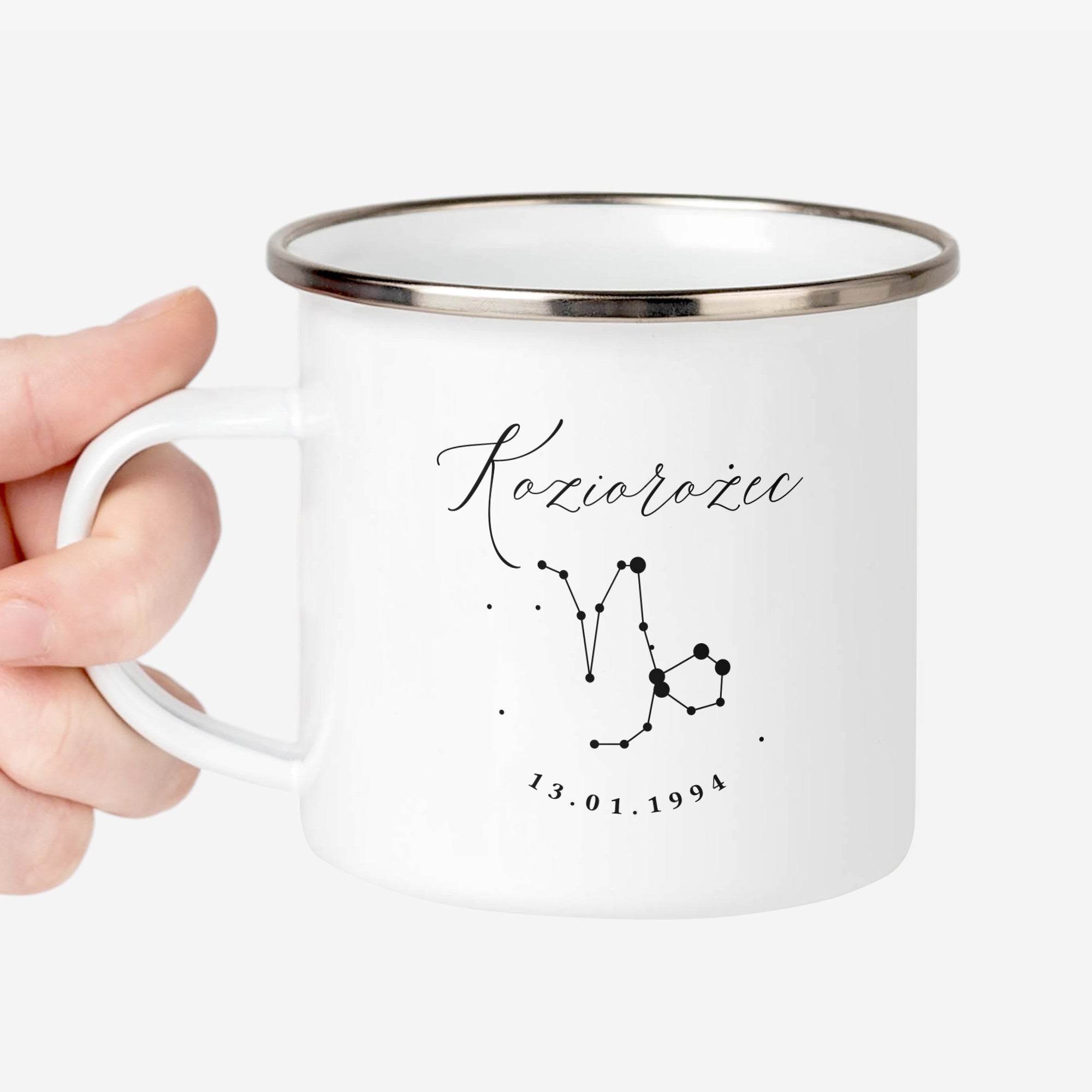 Kubek emaliowany ze znakiem zodiaku - koziorożec