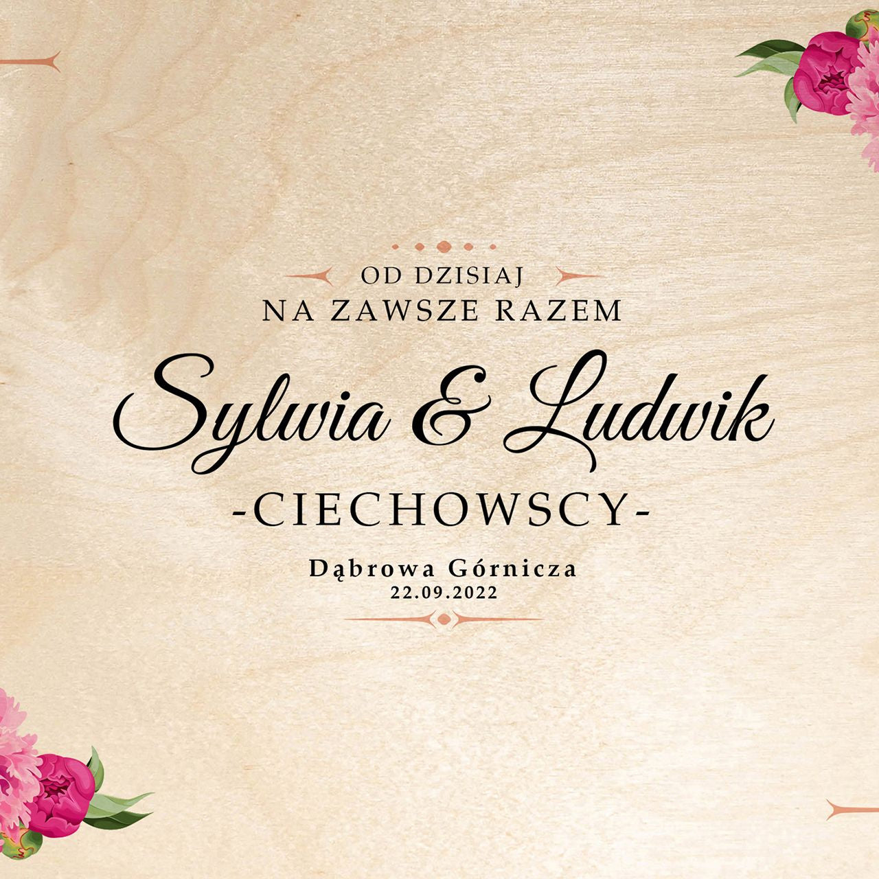 Personalizowana skrzynka na wino - prezent z okazji ślubu prezent dla pary młodej prezent dla nowożeńców