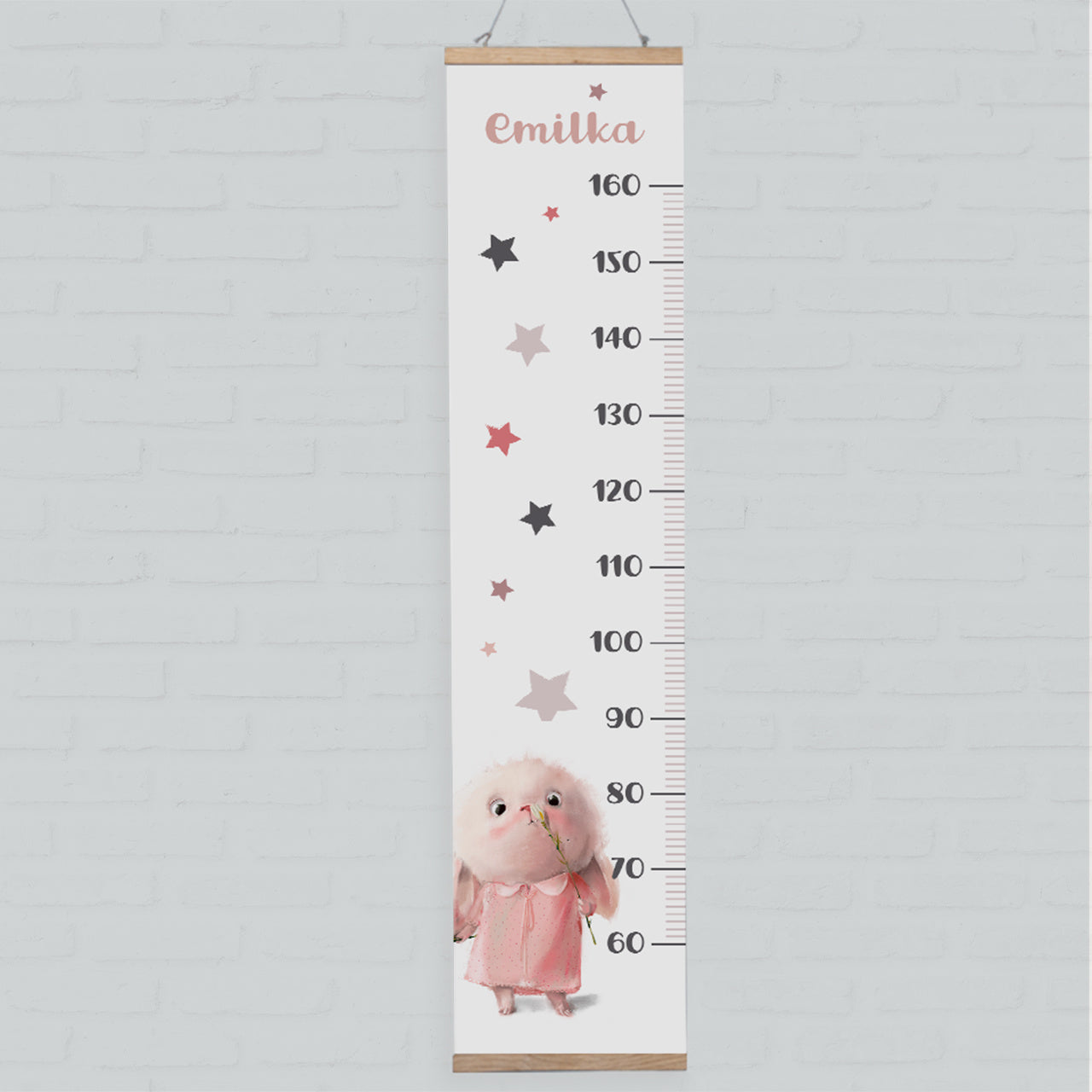Personalizowana miarka na ścianę z króliczkiem