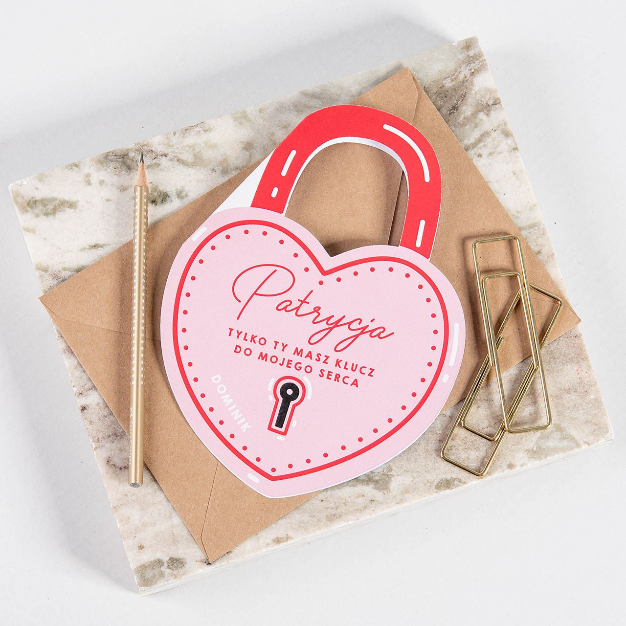 Oryginalna kartka walentynkowa - kłódka miłości