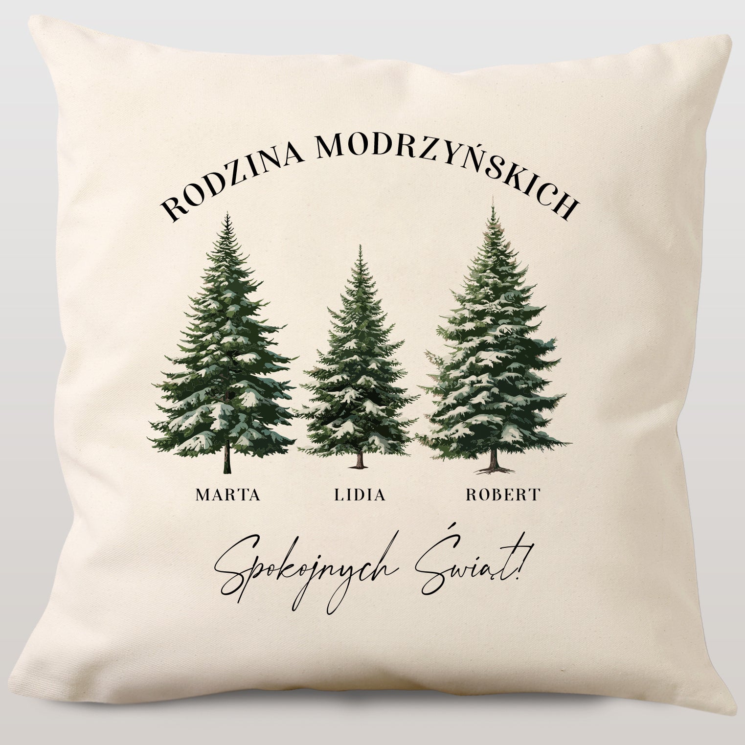 Świąteczna poduszka z personalizacją - Rodzinne Święta
