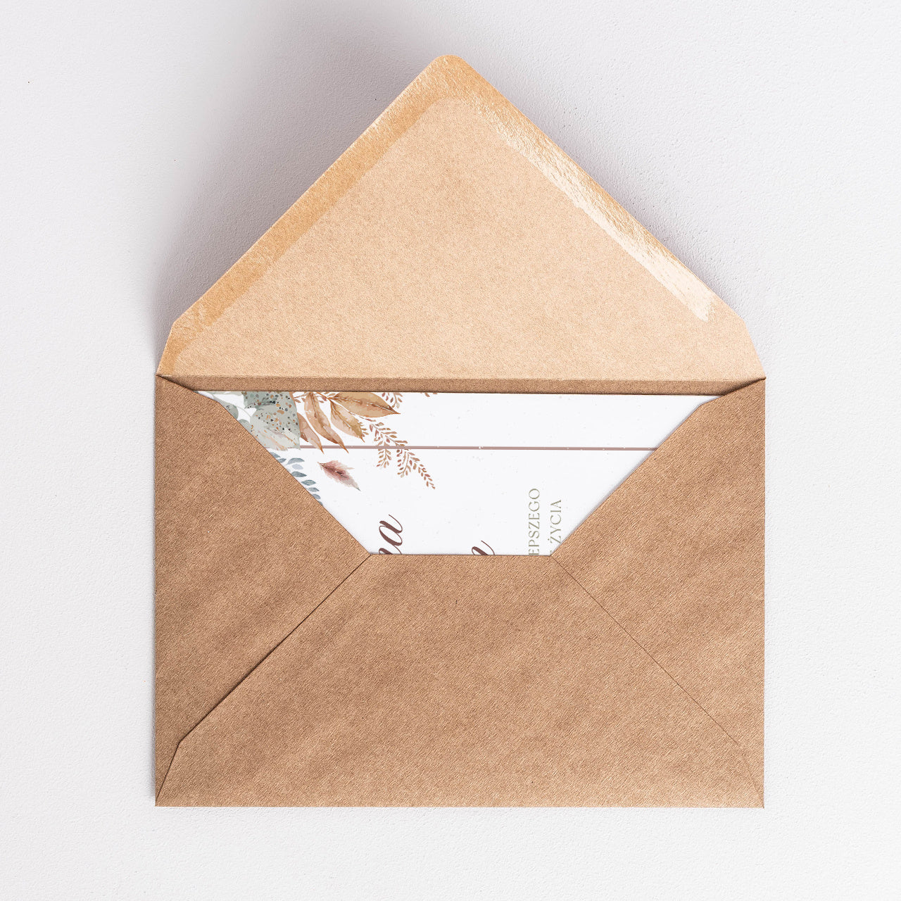 Kartka ślubna w stylu boho
