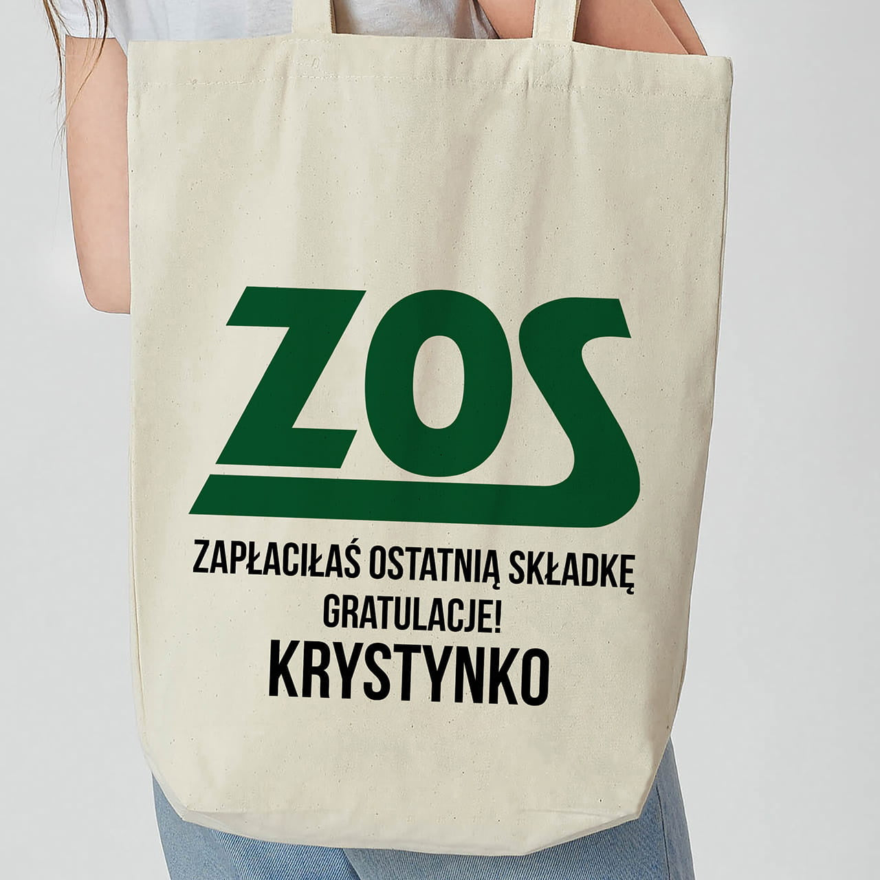 Personalizowana torba dla emerytki ze śmiesznym nadrukiem