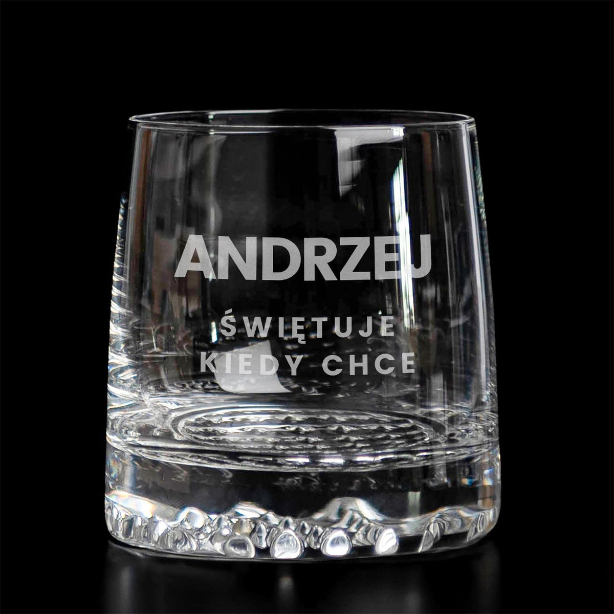 Grawerowana szklanka do whisky dla Andrzeja na imieniny