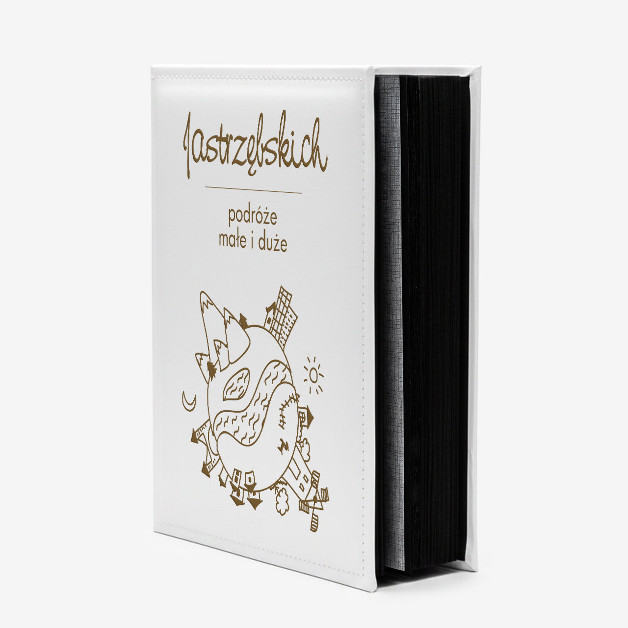 Grawerowany album na prezent dla pary - nasze podróże prezent dla podróżników album z grawerem personalizowany album