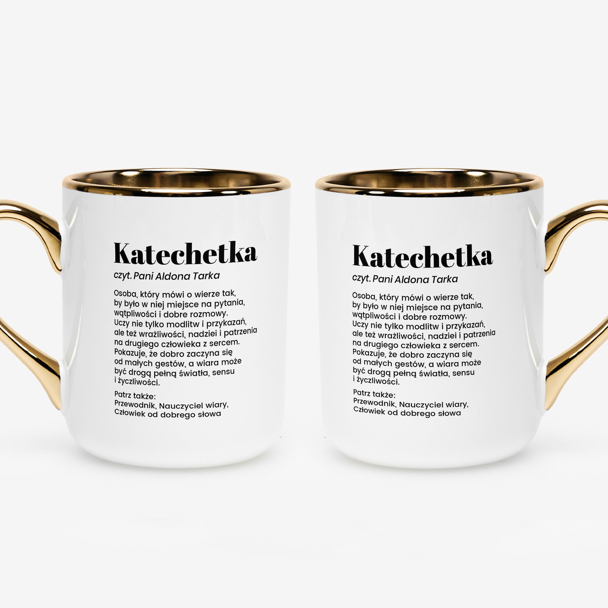 Elegancki kubek personalizowany dla katechetki - definicja