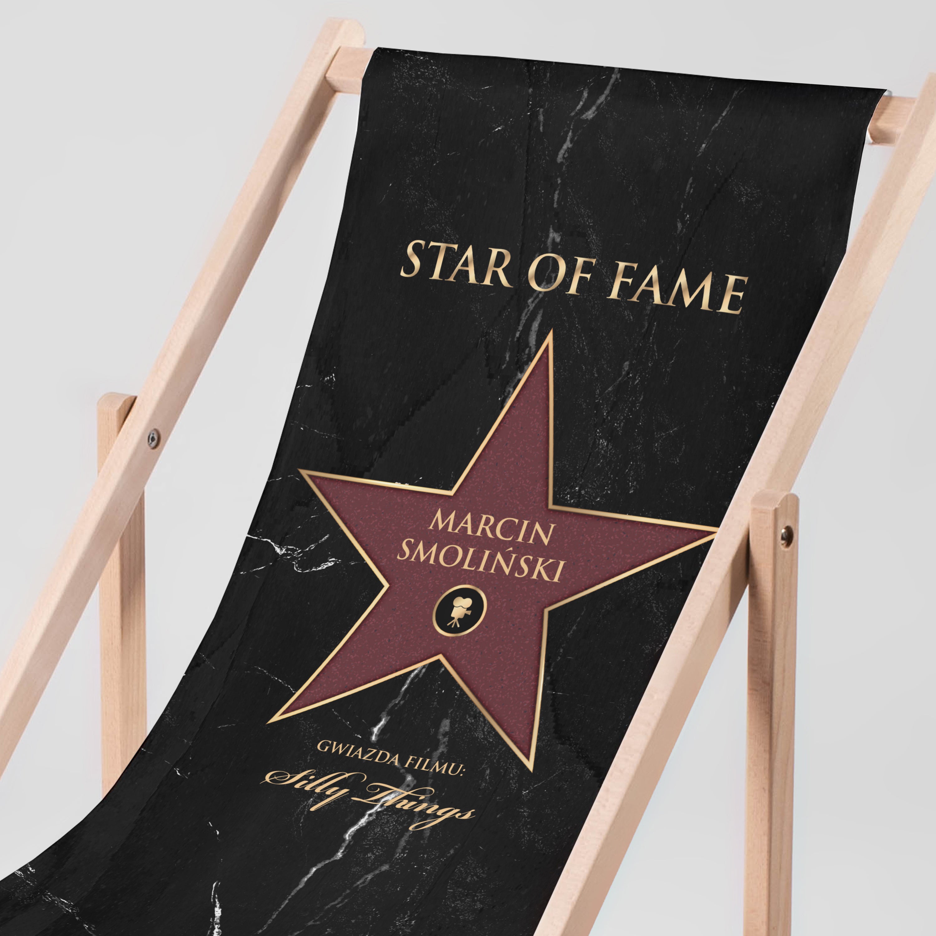 Leżak dla filmowca - gwiazda kina leżak personalizowany prezent dla kinomaniaka prezent dla filmowca