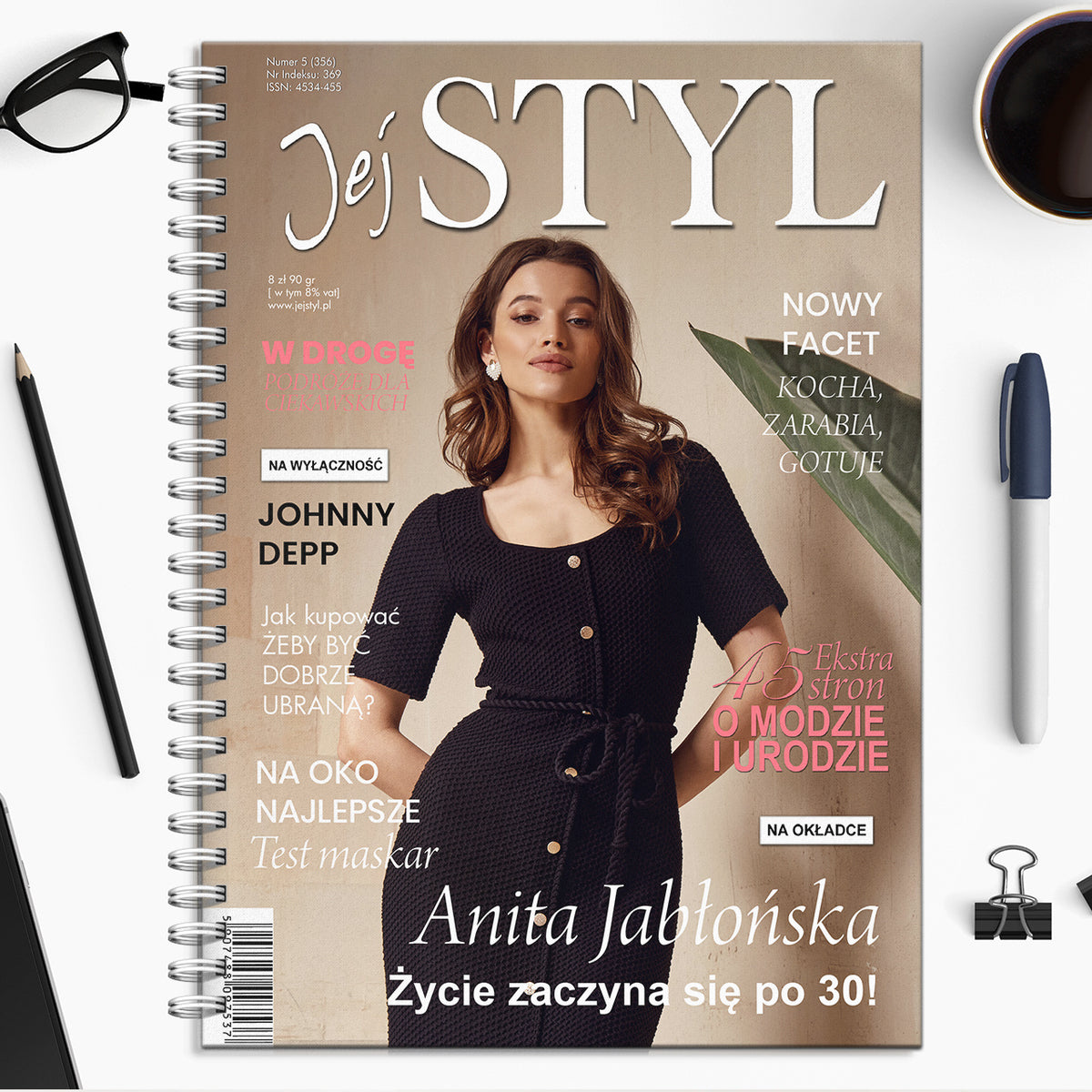 Personalizowany notes dla niej - okładka magazynu Jej Styl