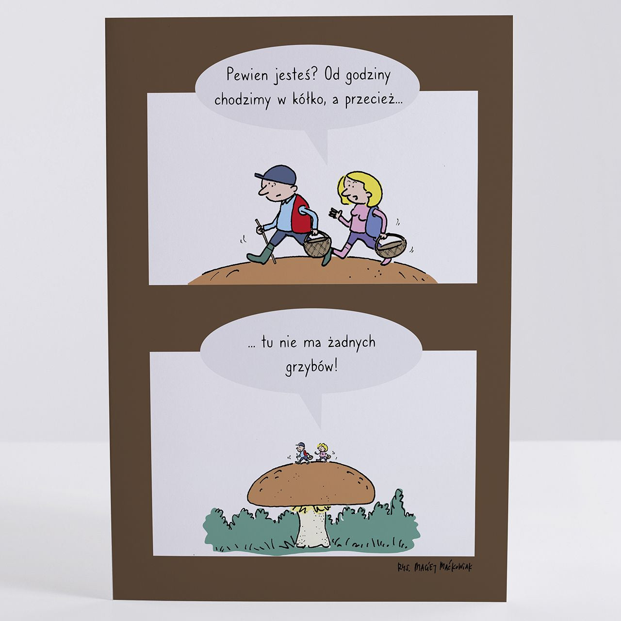 Śmieszna kartka dla grzybiarza