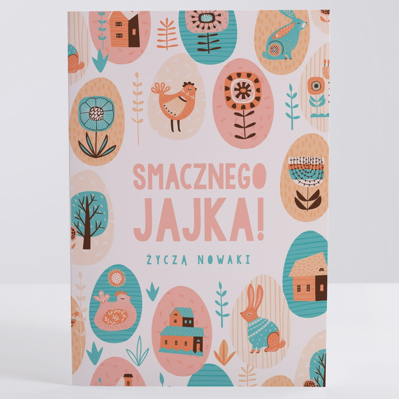 Kartka wielkanocna z dedykacją - Smacznego Jajka kartka z życzeniami na Wielkanoc kartka na Wielkanoc