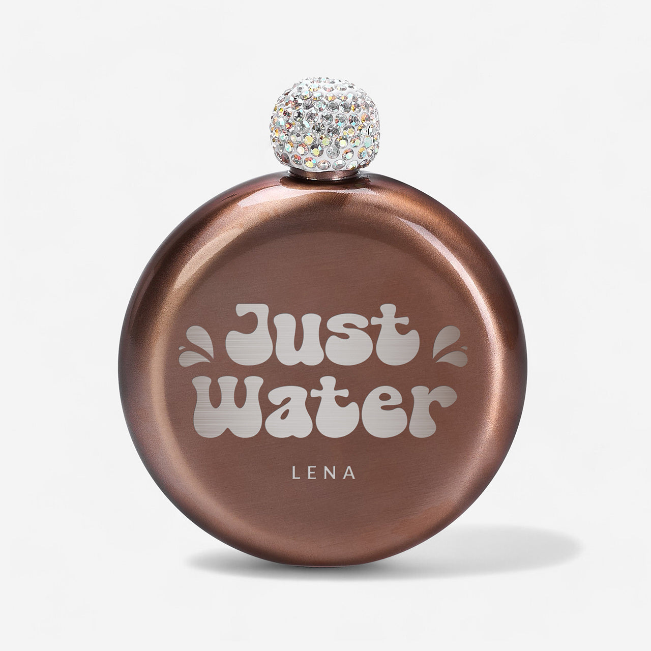 Damska piersiówka ze śmiesznym grawerem - just water