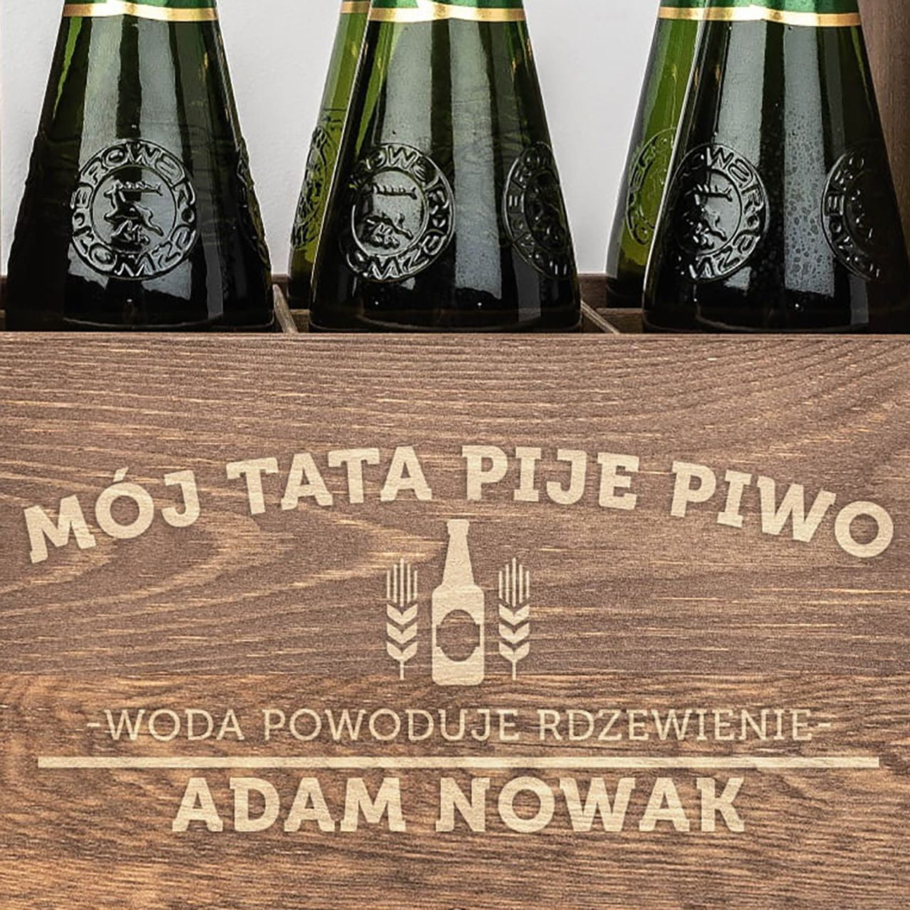 Nosidło grawerowane dla taty na urodziny skrzynka na piwo prezent dla taty prezent urodzinowy dla taty