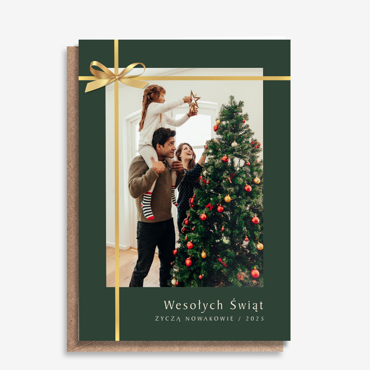 Świąteczna kartka ze zdjęciem - prezent
