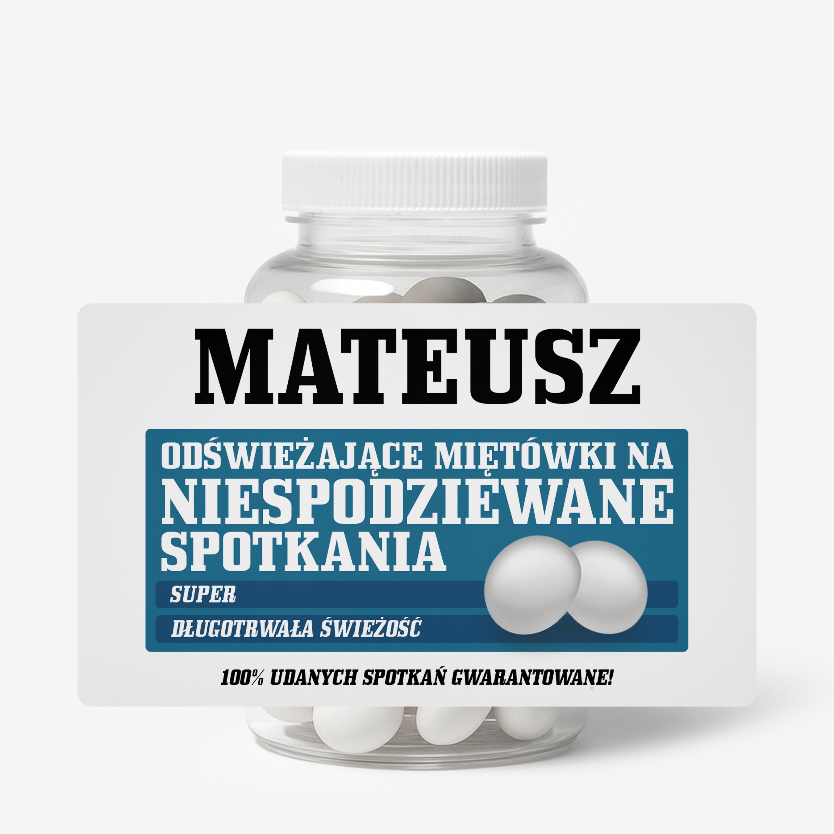 Zestaw prezentowy: miętówki + etykieta do naklejenia - śmieszny prezent dla singla