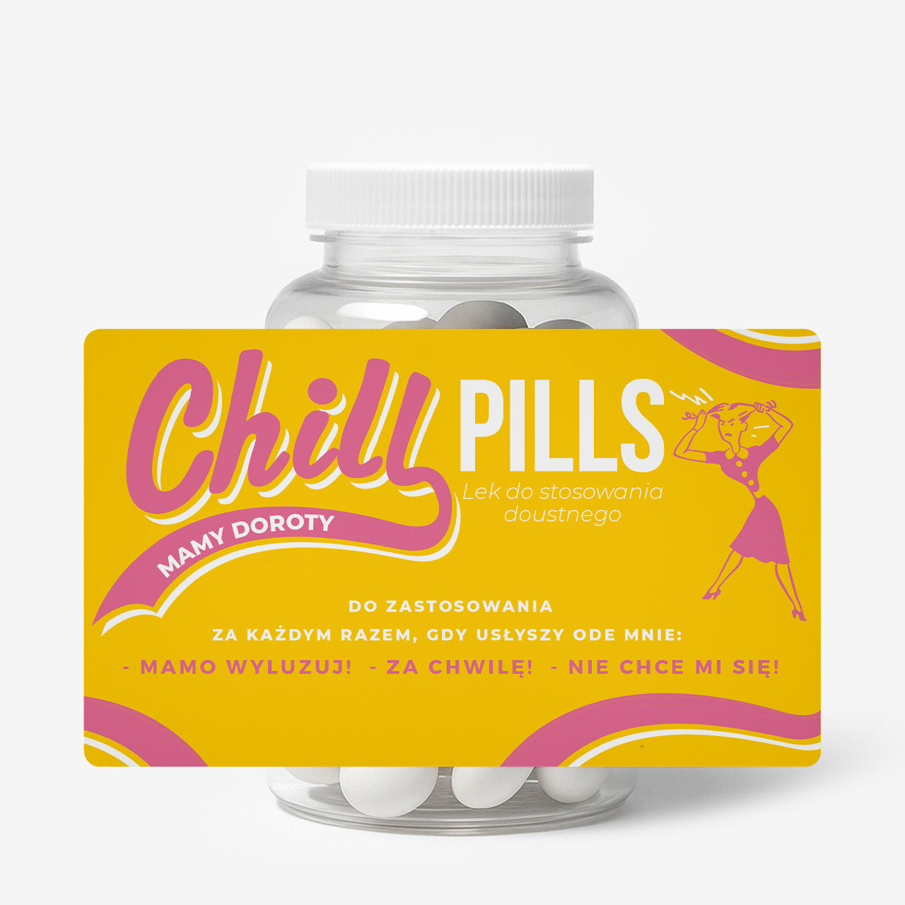 Zestaw prezentowy: miętówki + etykieta do naklejenia - Chill   cukierki na urodziny mamy słodycze na urodziny