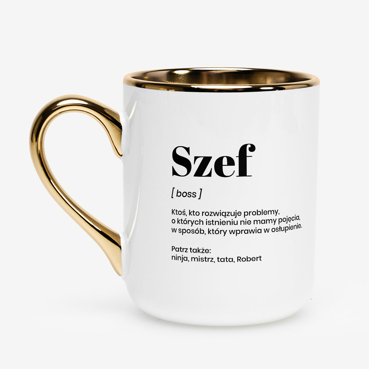 Kubek ze złotym uchem dla szefa - definicja