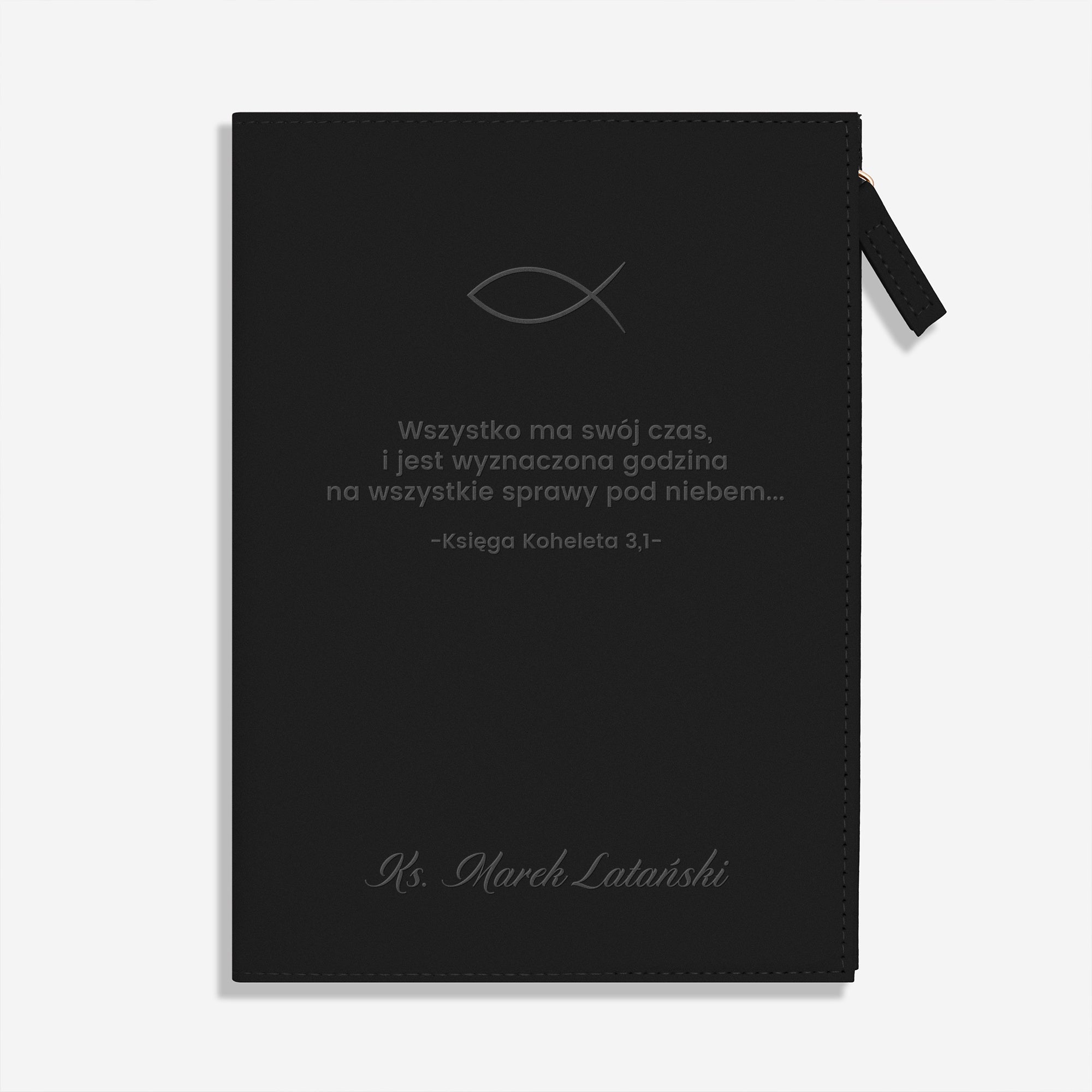 Grawerowany notes - prezent dla księdza elegancki prezent dla księdza personalizowany notatnik