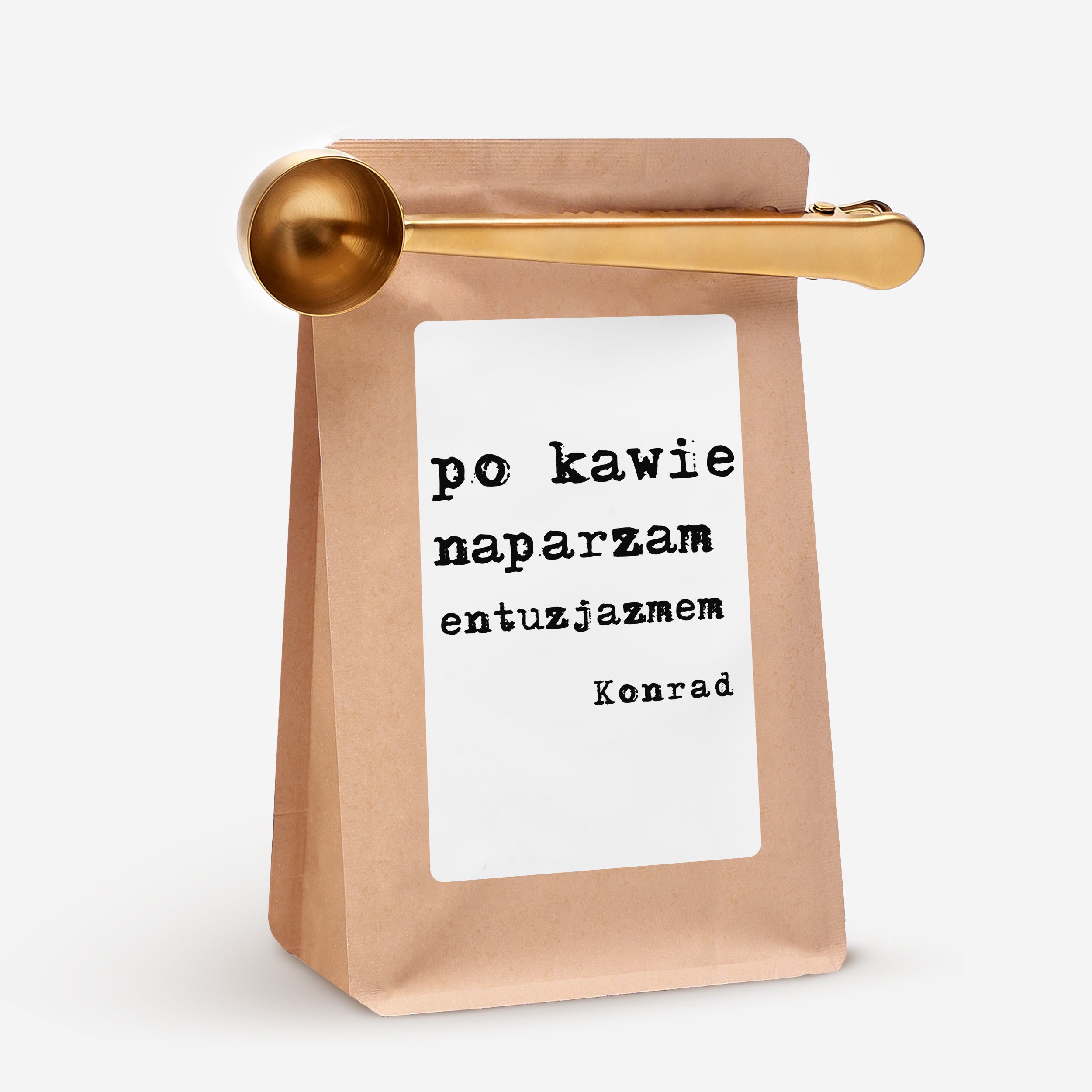 Personalizowana kawa z pozłacaną łyżeczką - prezent dla kolegi
