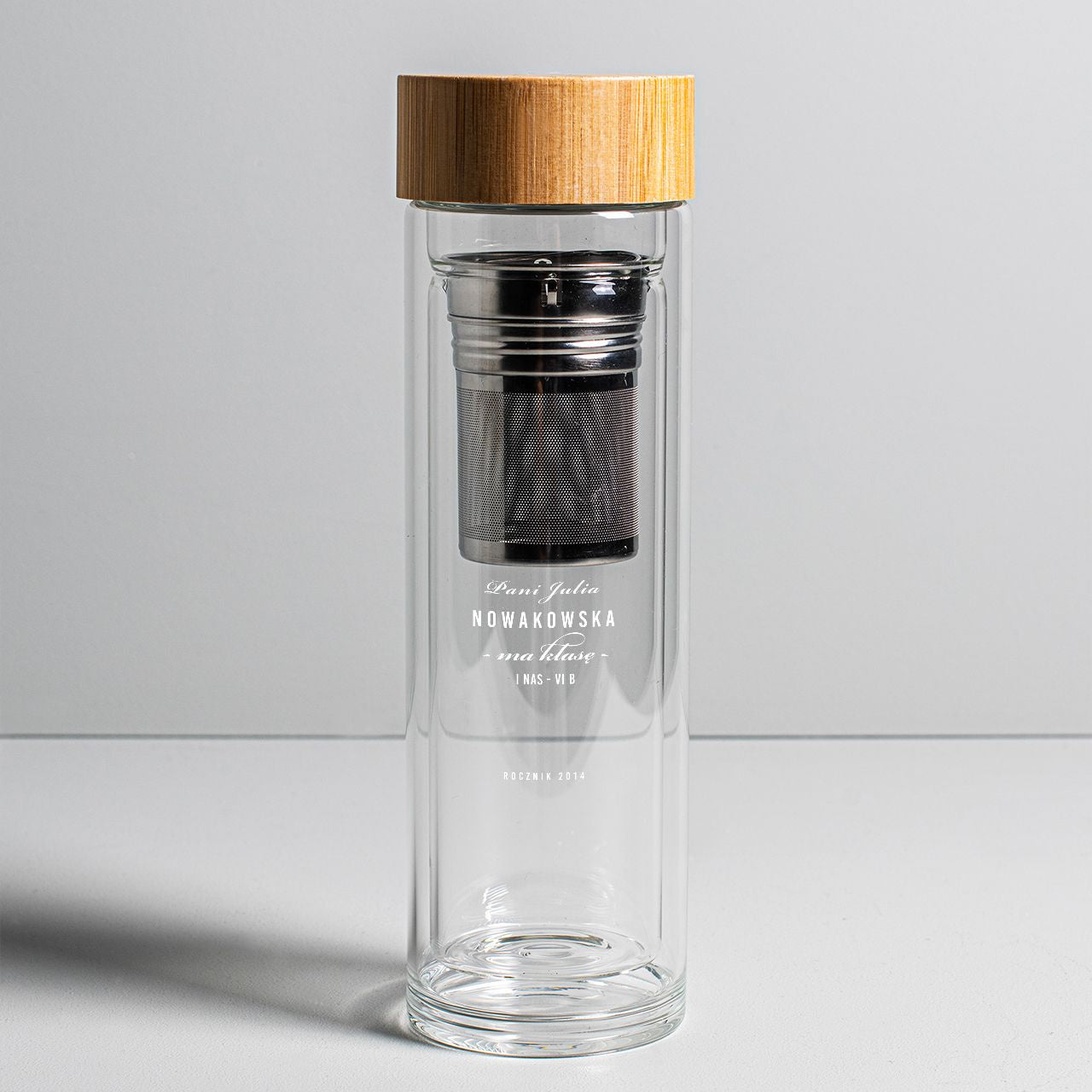 Szklany bidon dla nauczyciela prezent na dzień nauczyciela prezent dla nauczyciela bidon szklany