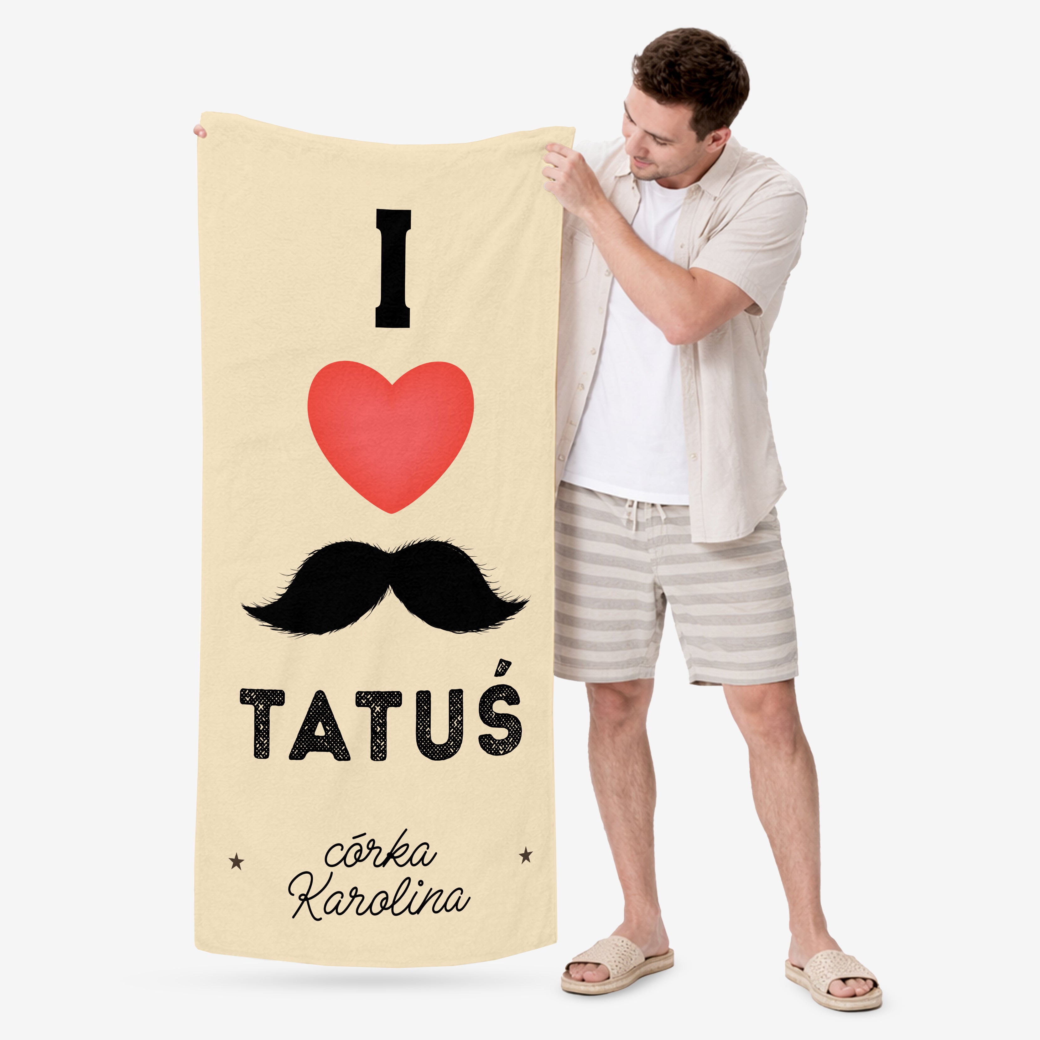 Ręcznik plażowy - prezent dla taty od dziecka prezent dla niego ręcznik personalizowany