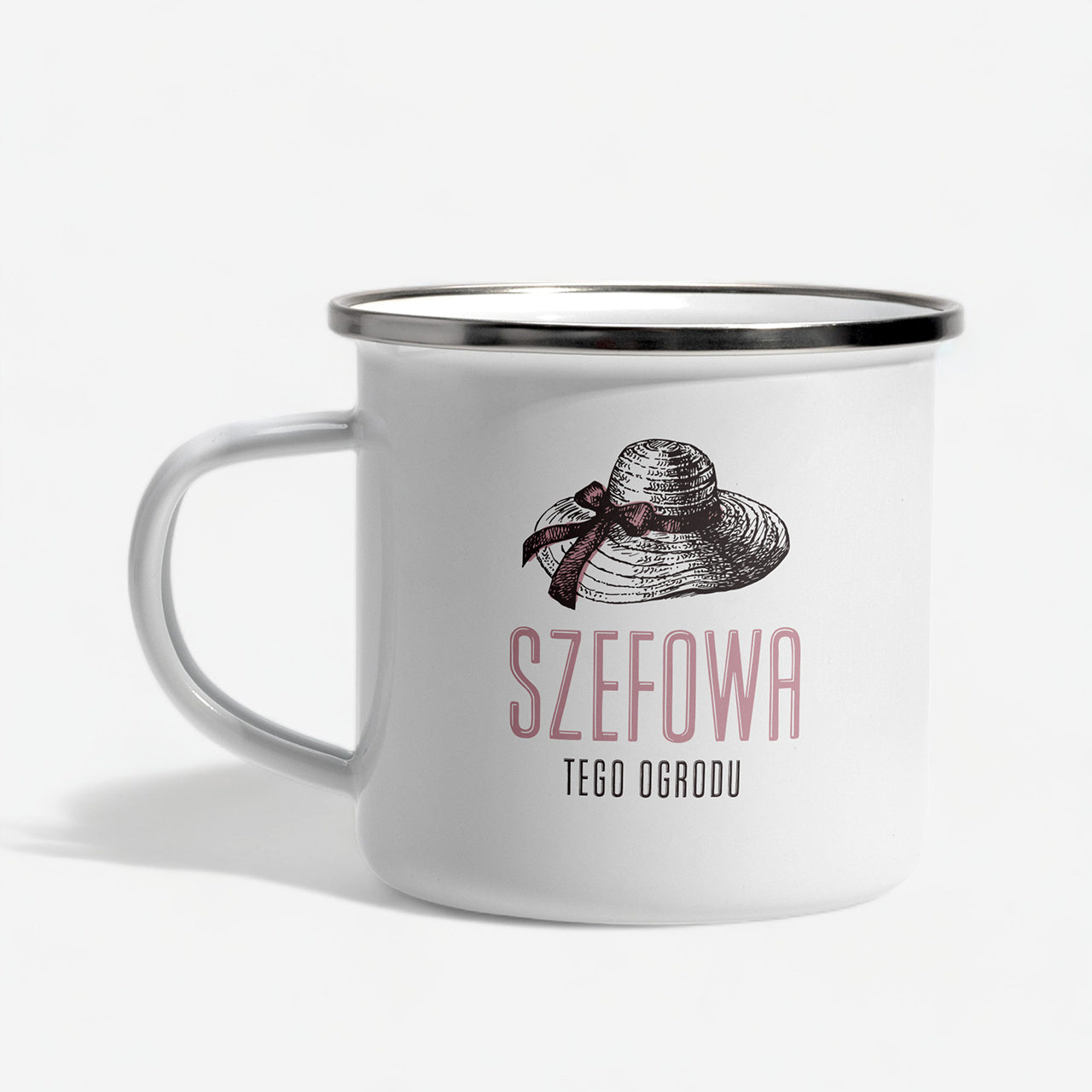 Kubek emaliowany dla ogrodniczki kubek z nadrukiem kubek personalizowany prezent dla kobiety