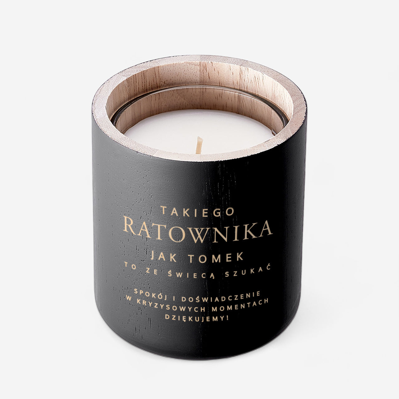 Grawerowana świeczka dla ratownika 