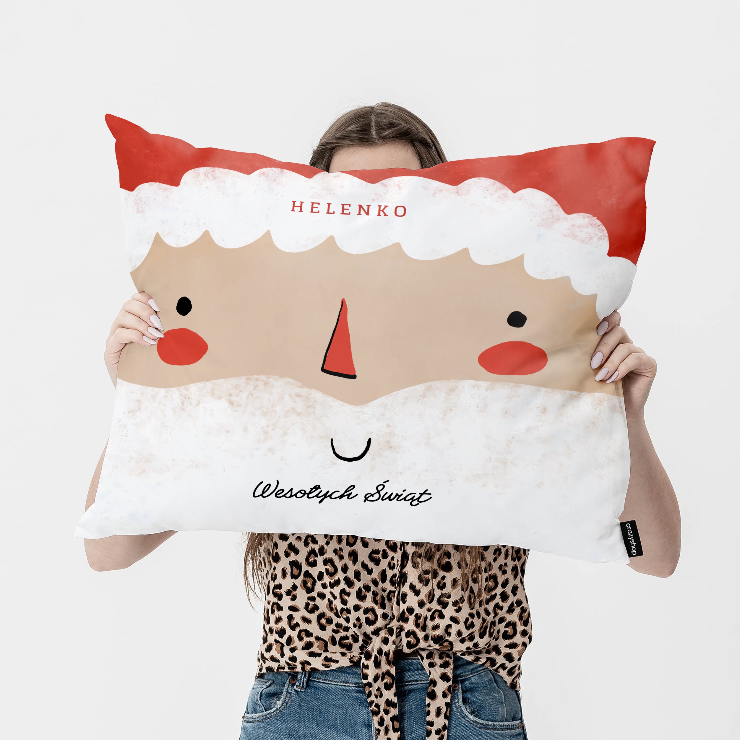 Personalizowana poduszka z Mikołajem - prezent dla dziecka