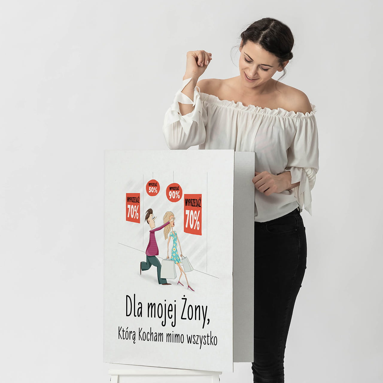 Kartka personalizowana xxl dla zakupoholiczki prezent dla żony prezent na urodziny dla żony personalizowana kartka