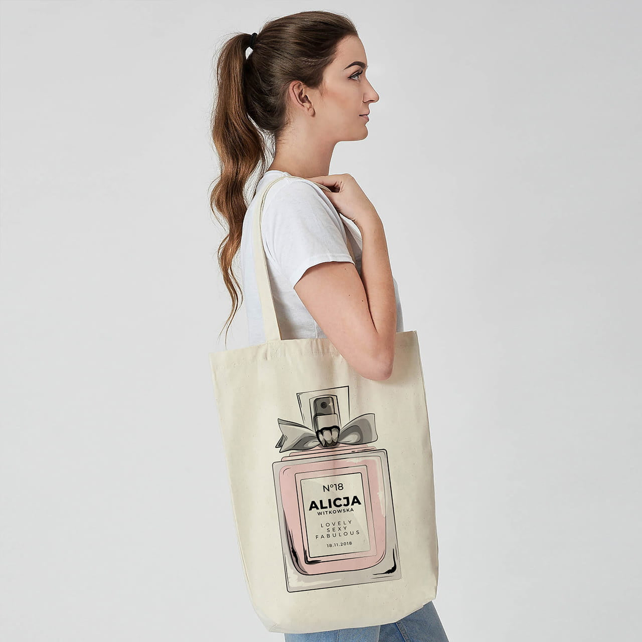 Bawełniana torba na urodziny dla siostry prezent dla siostry na urodziny torba personalizowana