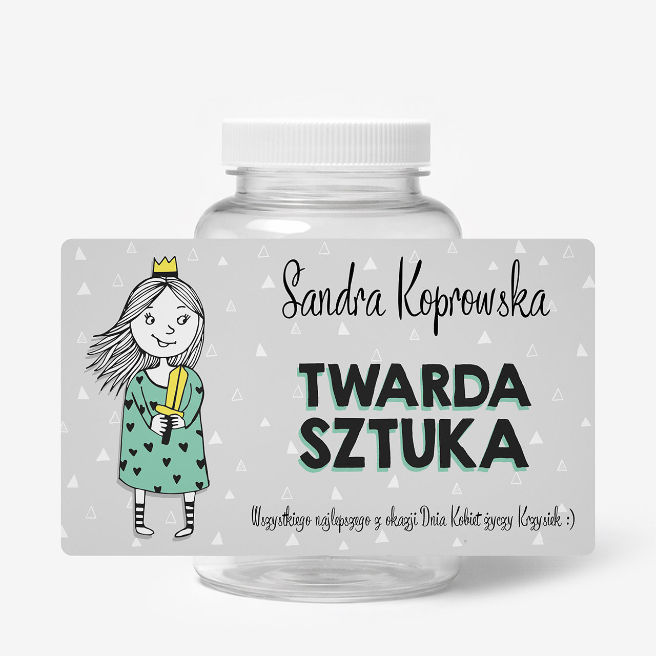 Opakowanie na cukierki z etykietą personalizowaną - Twarda Sztuka - prezent dla koleżanki