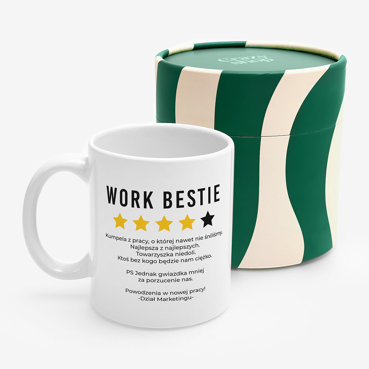 Kubek na odejście z pracy dla koleżanki - Work Bestie kubek dla koleżanki z pracy pożegnanie w pracy prezent