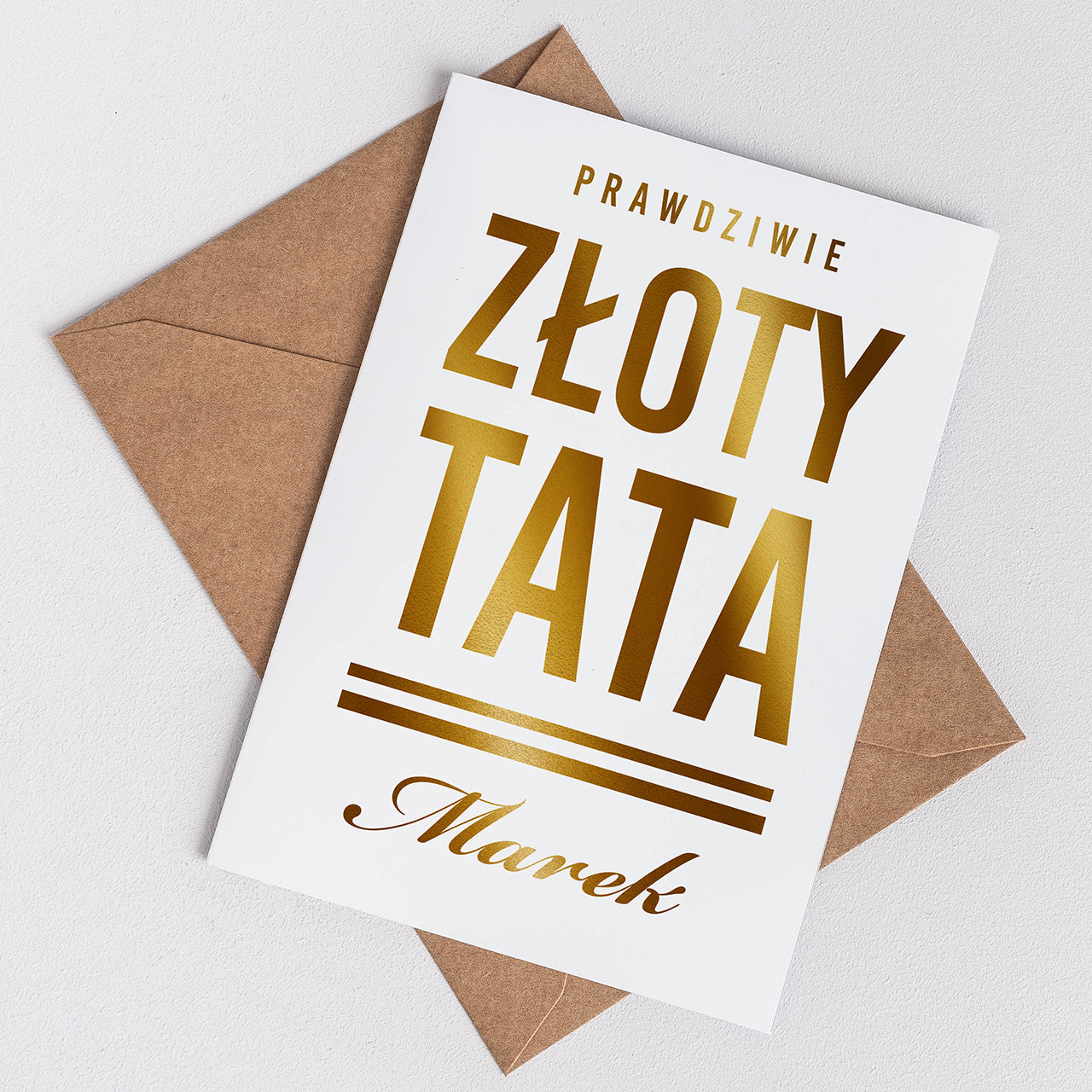 Elegancka kartka dla taty - Złoty Tata