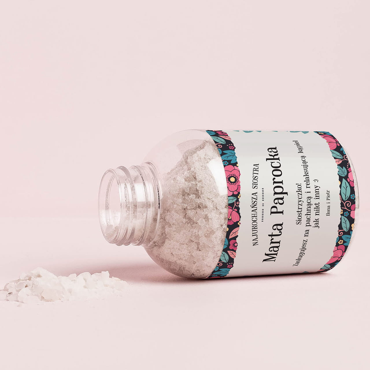 Spersonalizowana sól do kąpieli - upominek dla siostry prezent na urodziny dla siostry sól kąpielowa
