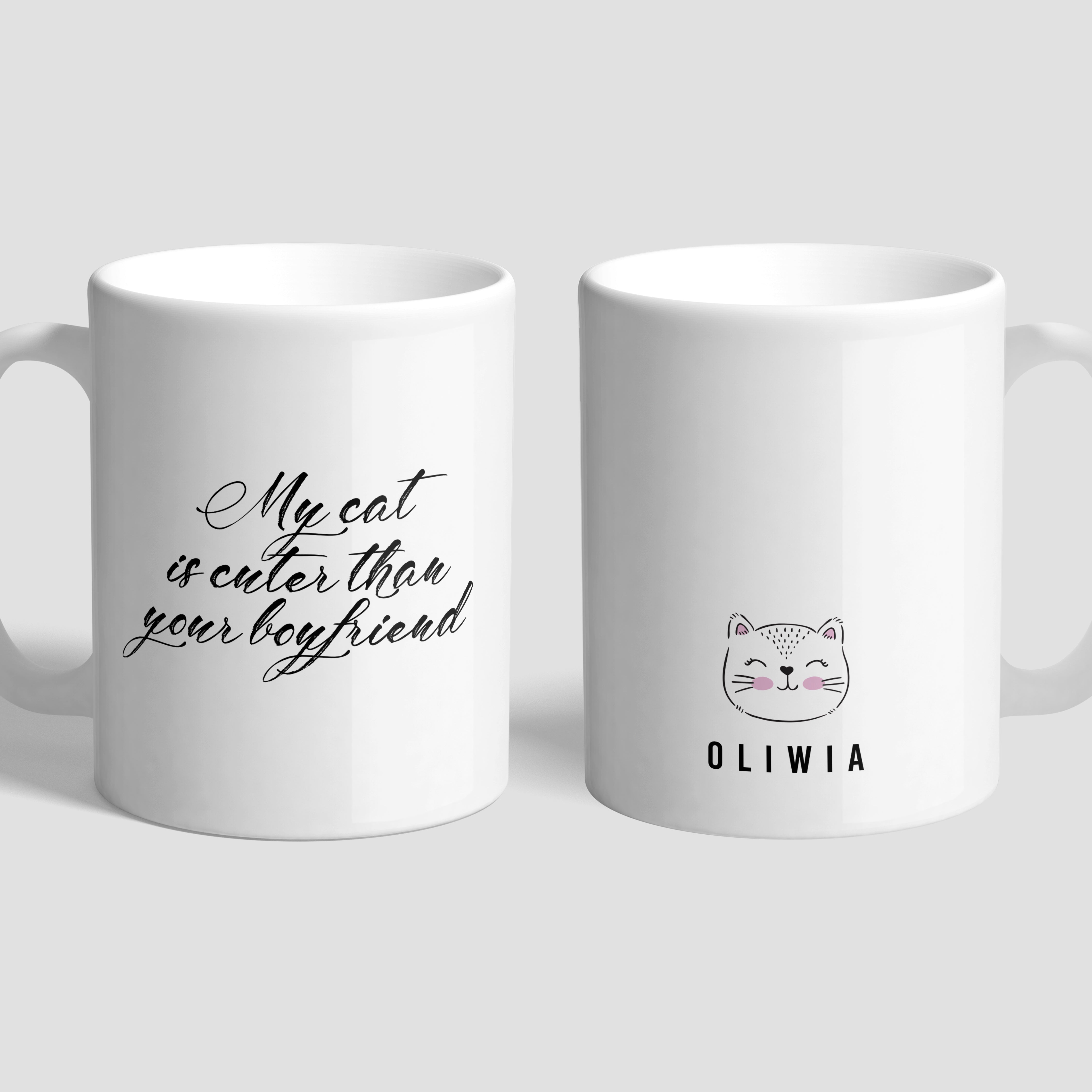 Personalizowany kubek z kotem - prezent dla miłośniczki kotów prezent dla kociary kubek dla kociary