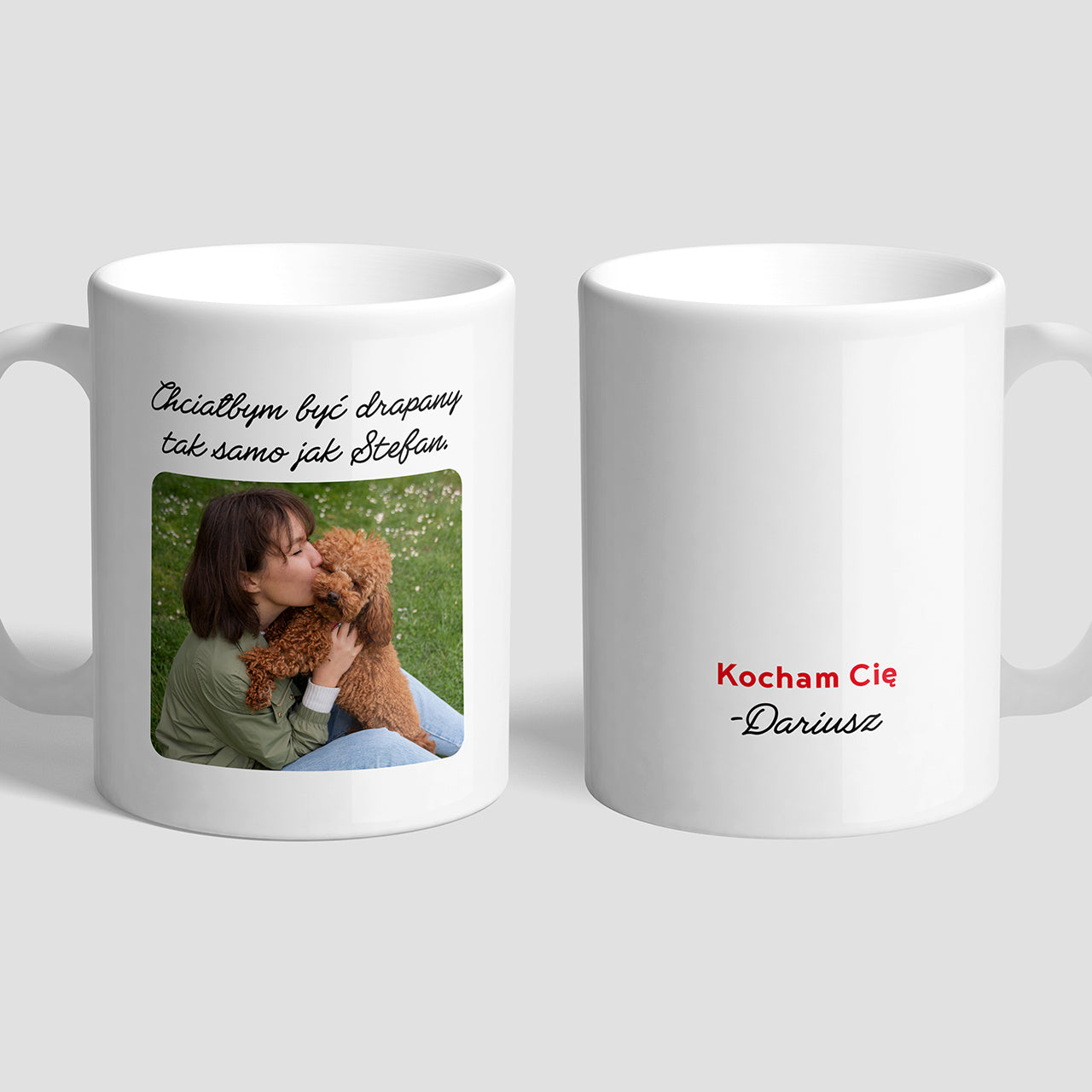 Walentynkowy kubek dla psiary prezent na walentynki dla niej kubek ze zdjęciem prezent dla psiary