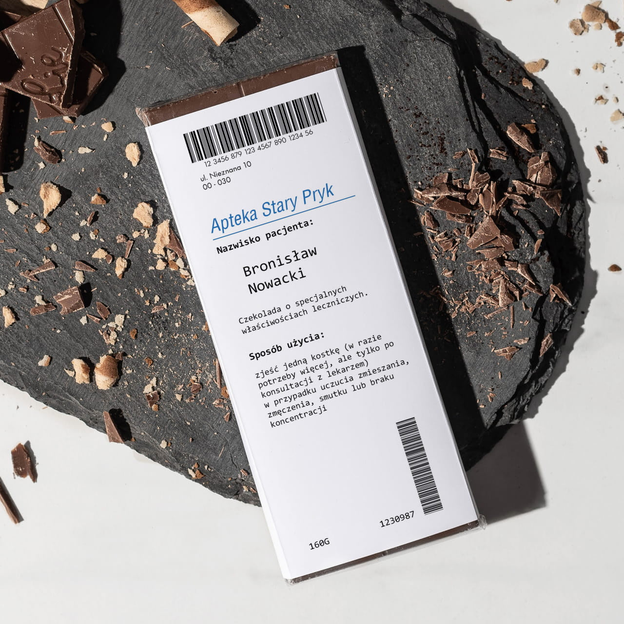 Personalizowana czekolada dla hipochondryka - recepta czekolada personalizowana prezent dla hipochondryka