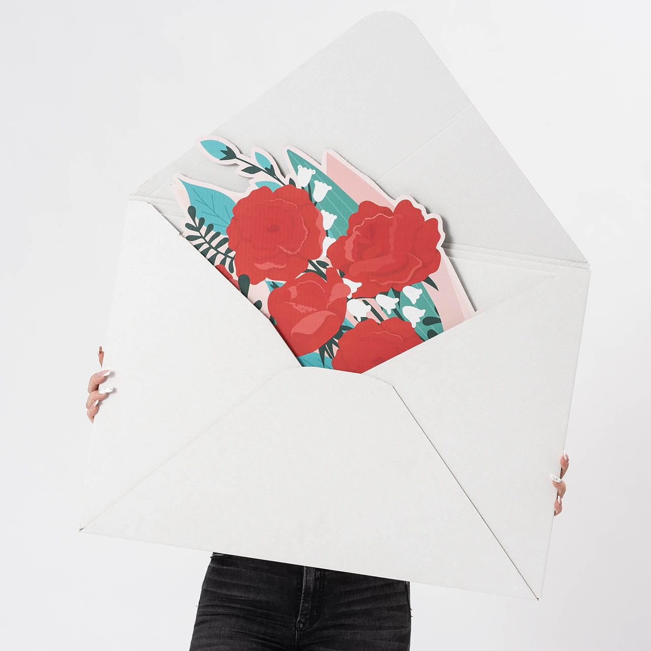 Duża kartka xxl bukiet kwiatów upominek na dzień kobiet upominek dla kobiety personalizowana kartka