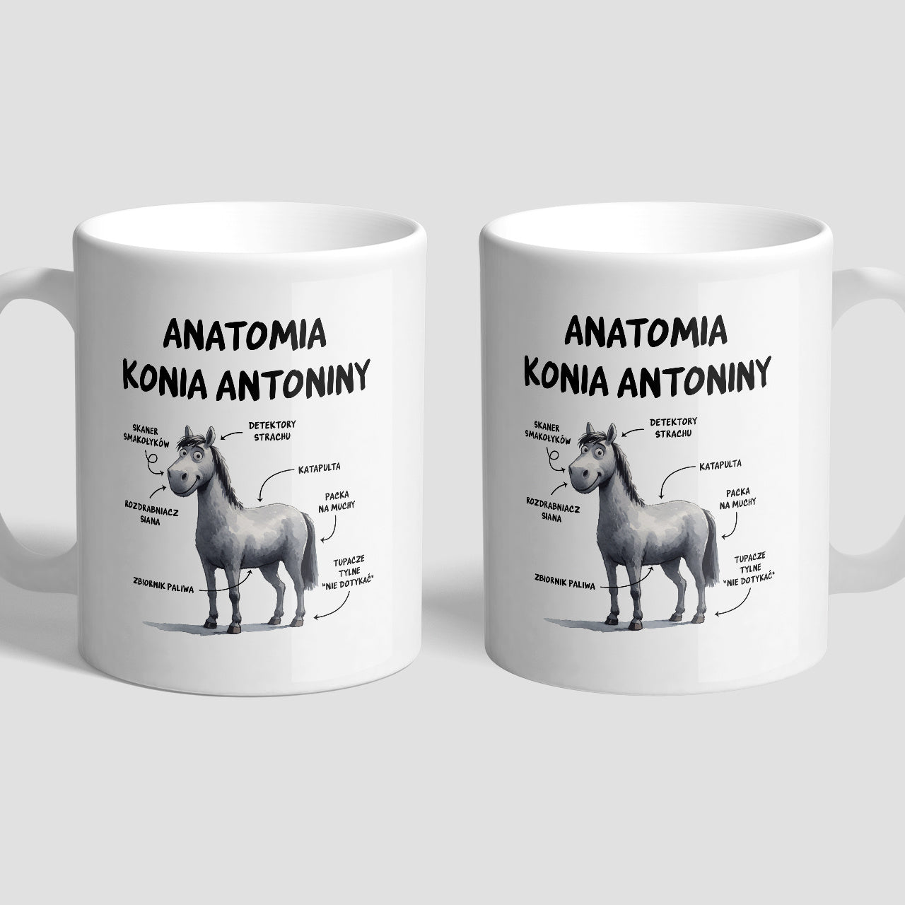 Zabawny kubek - Anatomia Konia - prezent dla koniarza śmieszny kubek na prezent dla koniarza