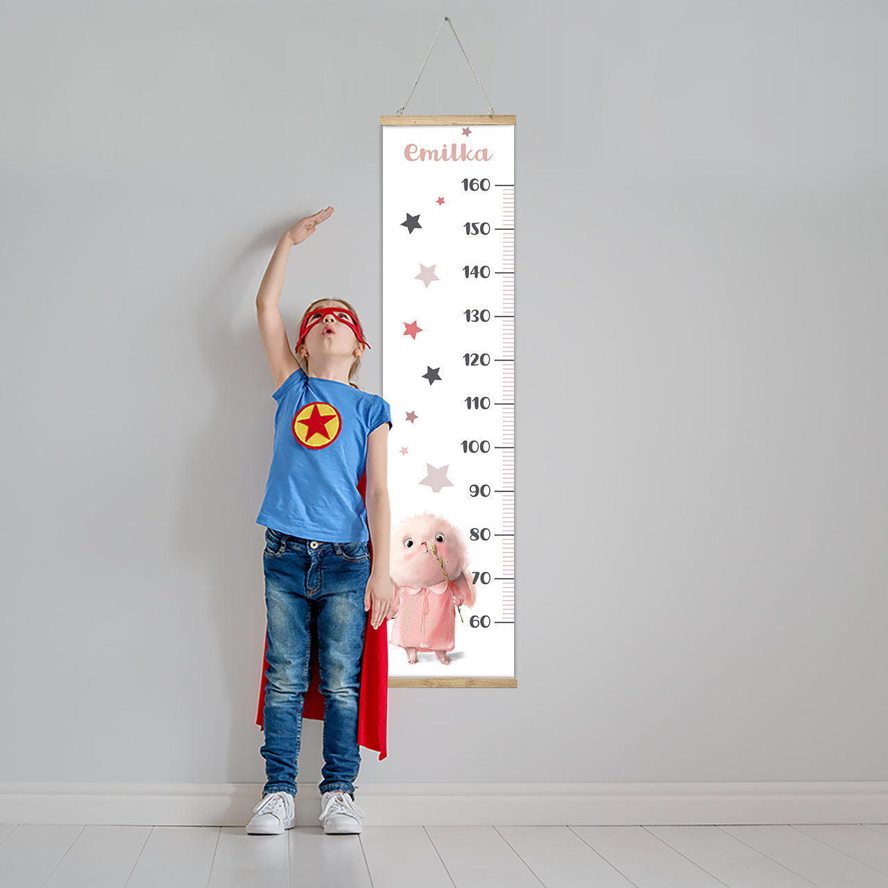 Personalizowana miarka na ścianę z króliczkiem
