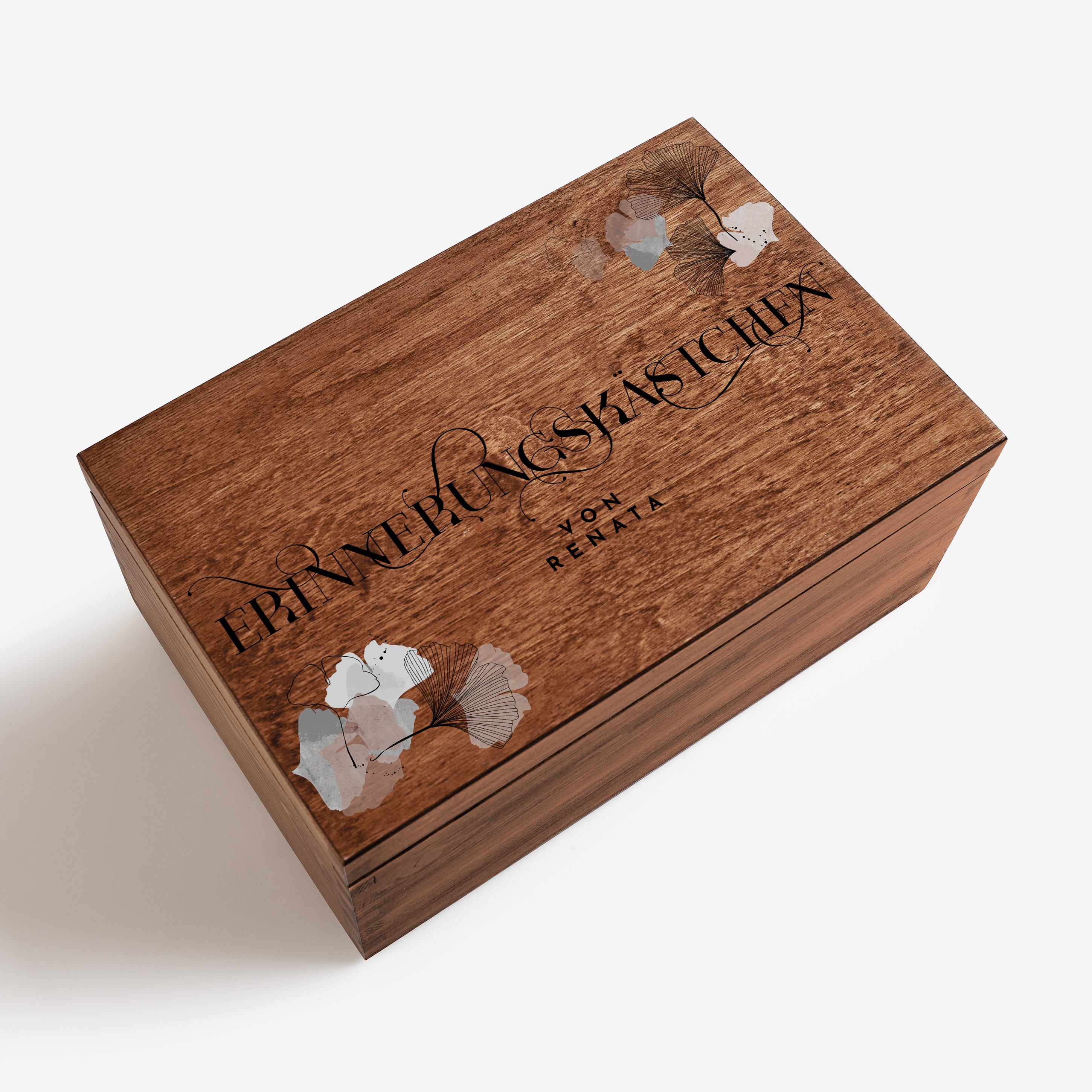 Holz-Erinnerungskiste mit Widmung 