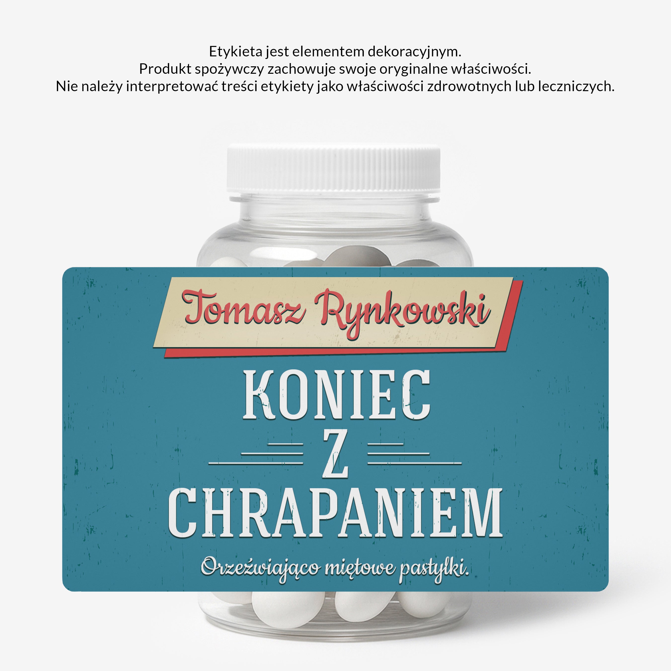 Pojemnik na miętówki z personalizowaną etykietą - śmieszny prezent dla męża