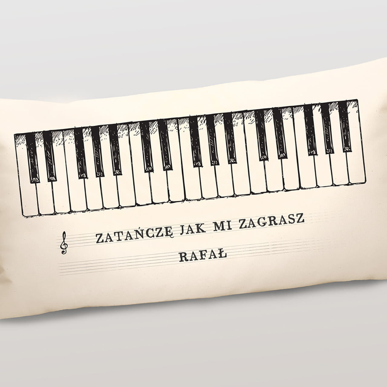 Poduszka z nadrukiem prezent dla pianistki - Zatańczę jak mi zagrasz