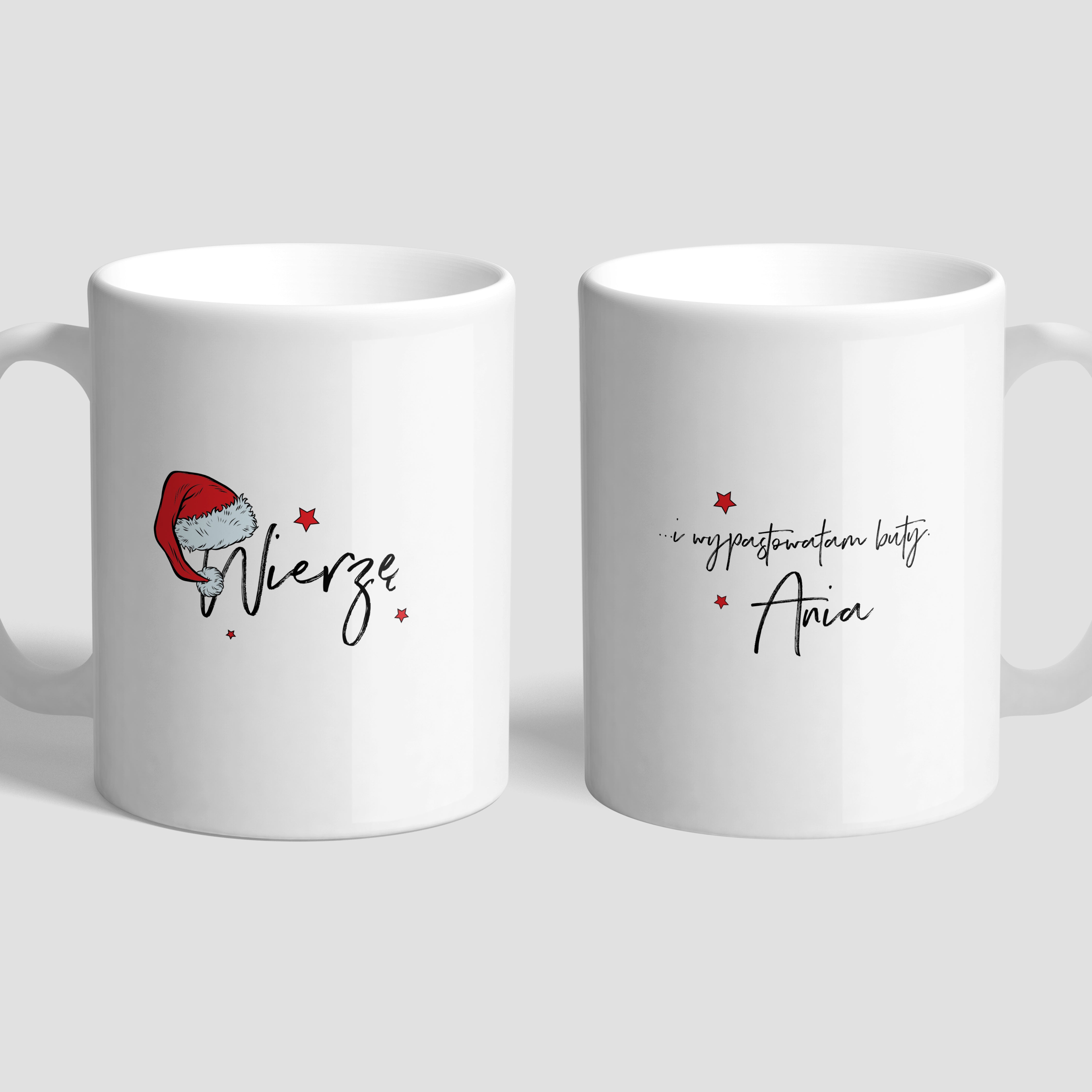 Personalizowany kubek z kawą - Wierzę - upominek mikołajkowy