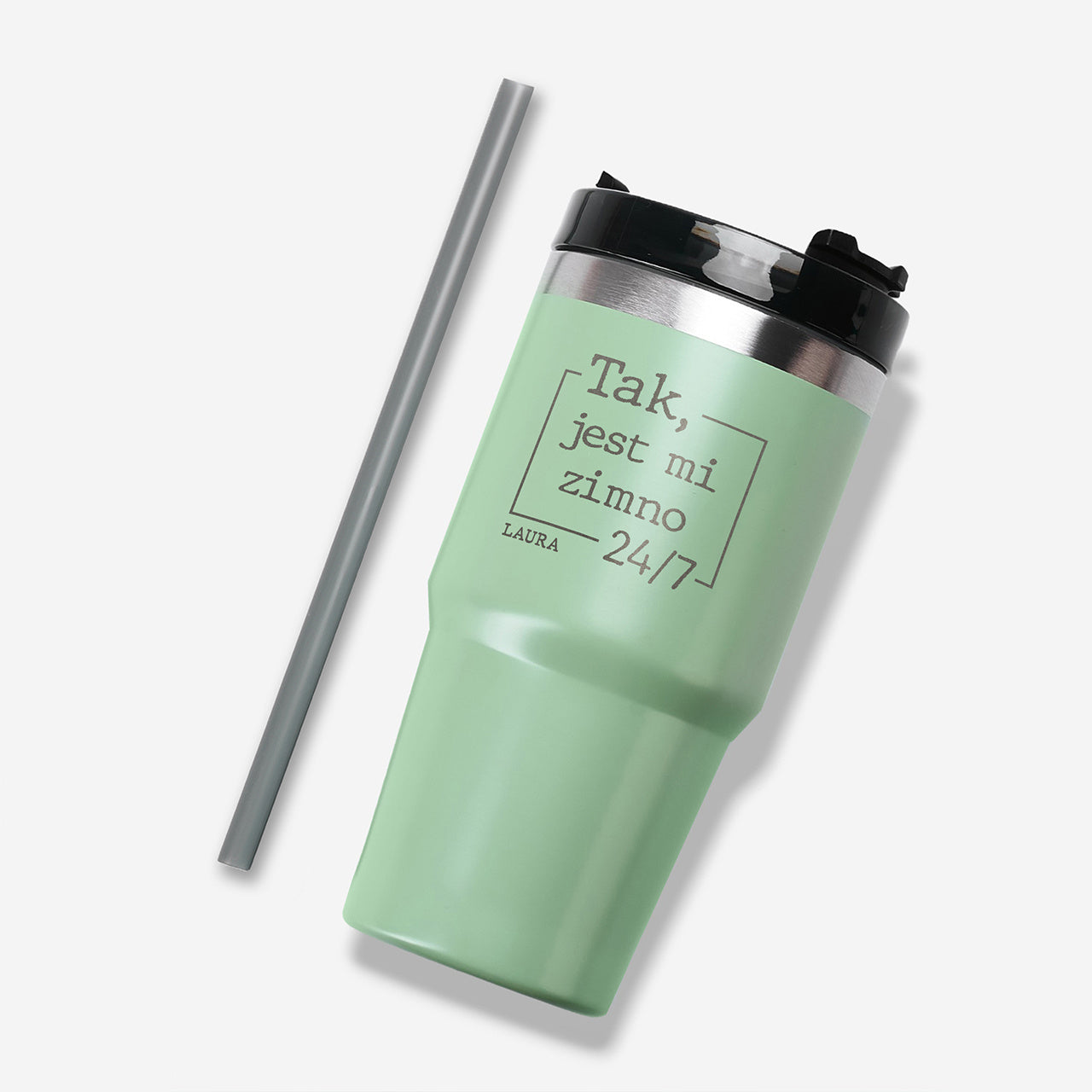 Kubek termiczny z grawerem dla zmarzlaka prezent dla zmarzlaka personalizowany kubek termiczny kubek na zimę